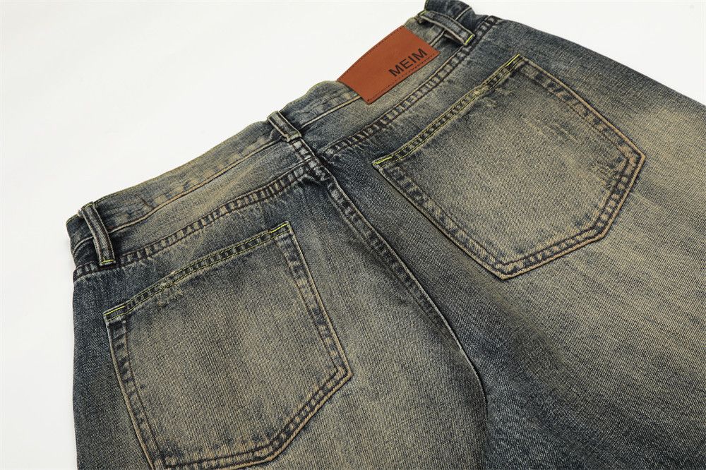 Japanese Brand Men's loose-fitting washed distressed straight leg jeans Size US 32 / EU 48 - 5 Thumbnail