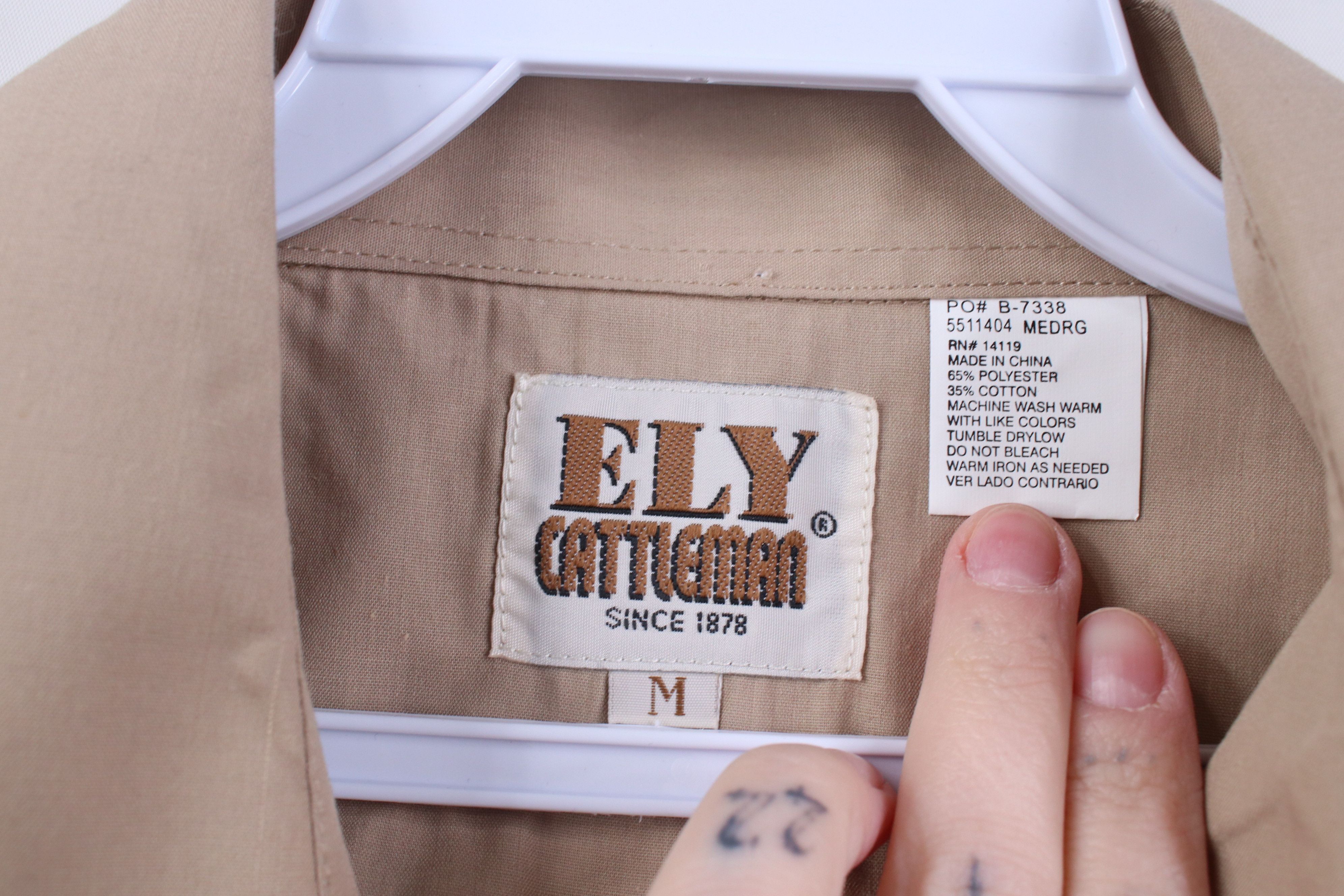 Vintage Vintage 90s Rockabilly Cowboy Eagle Snap Button Shirt Beige Size US M / EU 48-50 / 2 - 9 Thumbnail