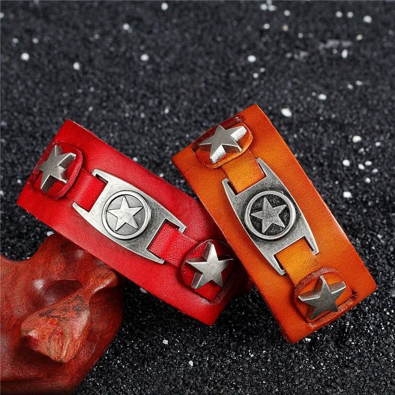 Other Star Leather Bracelet Accessories Cuff Jewelry Gift Size ONE SIZE - 3 Thumbnail