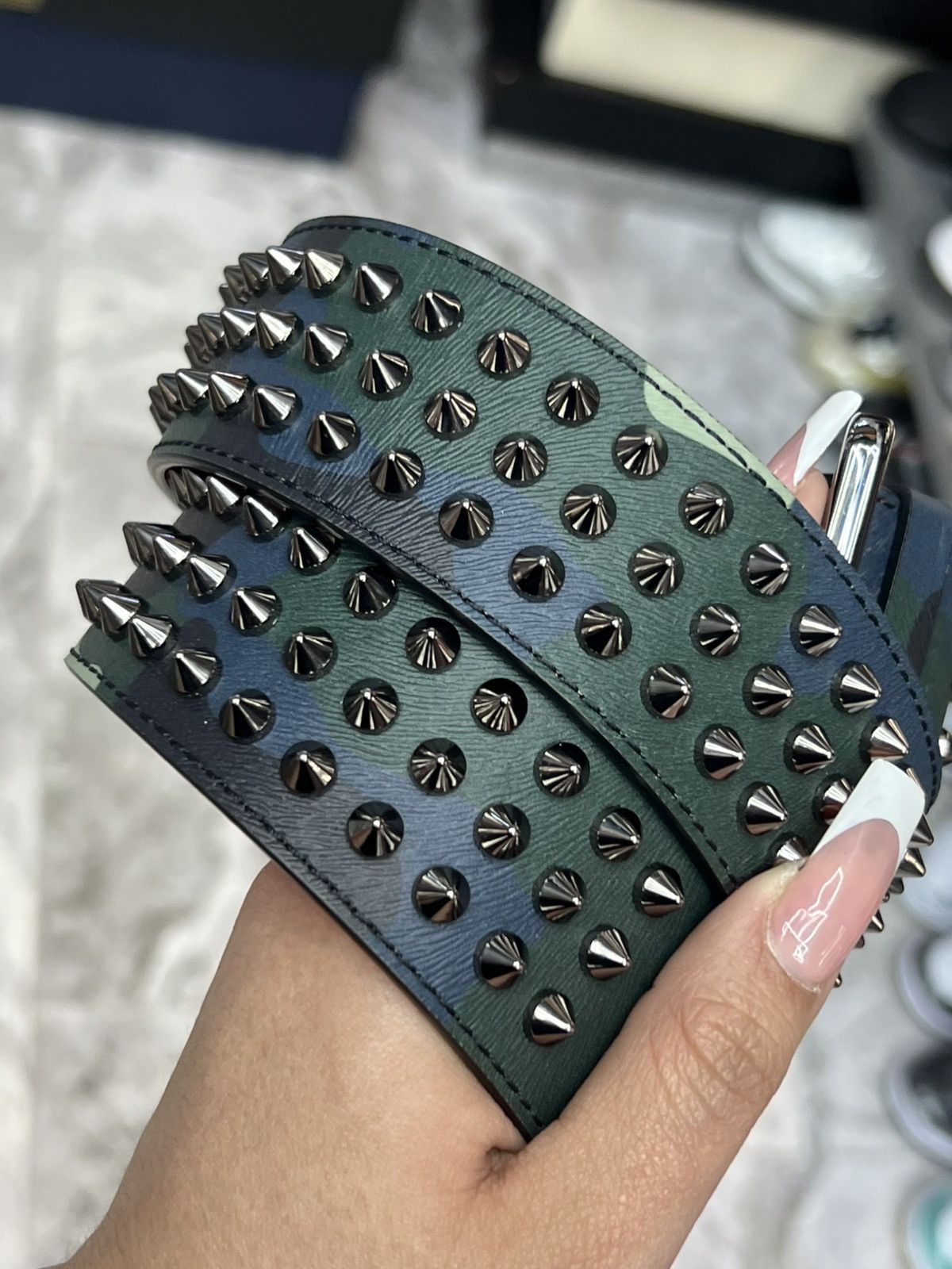 Christian Louboutin Christian Louboutin Spike Belt Size 28 - 2 Thumbnail