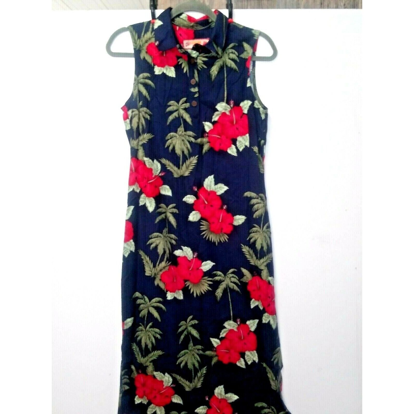 Caribbean Hawaiian Maxi Dress Women's Size S Floral Island Sleeveless Size S / US 4 / IT 40 - 2 Thumbnail