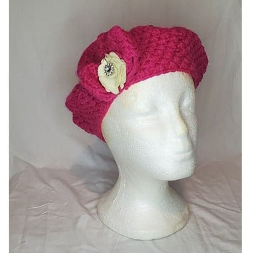 Handmade Winter Pink Bert knitted Handmade Hat Size ONE SIZE - 1 Thumbnail