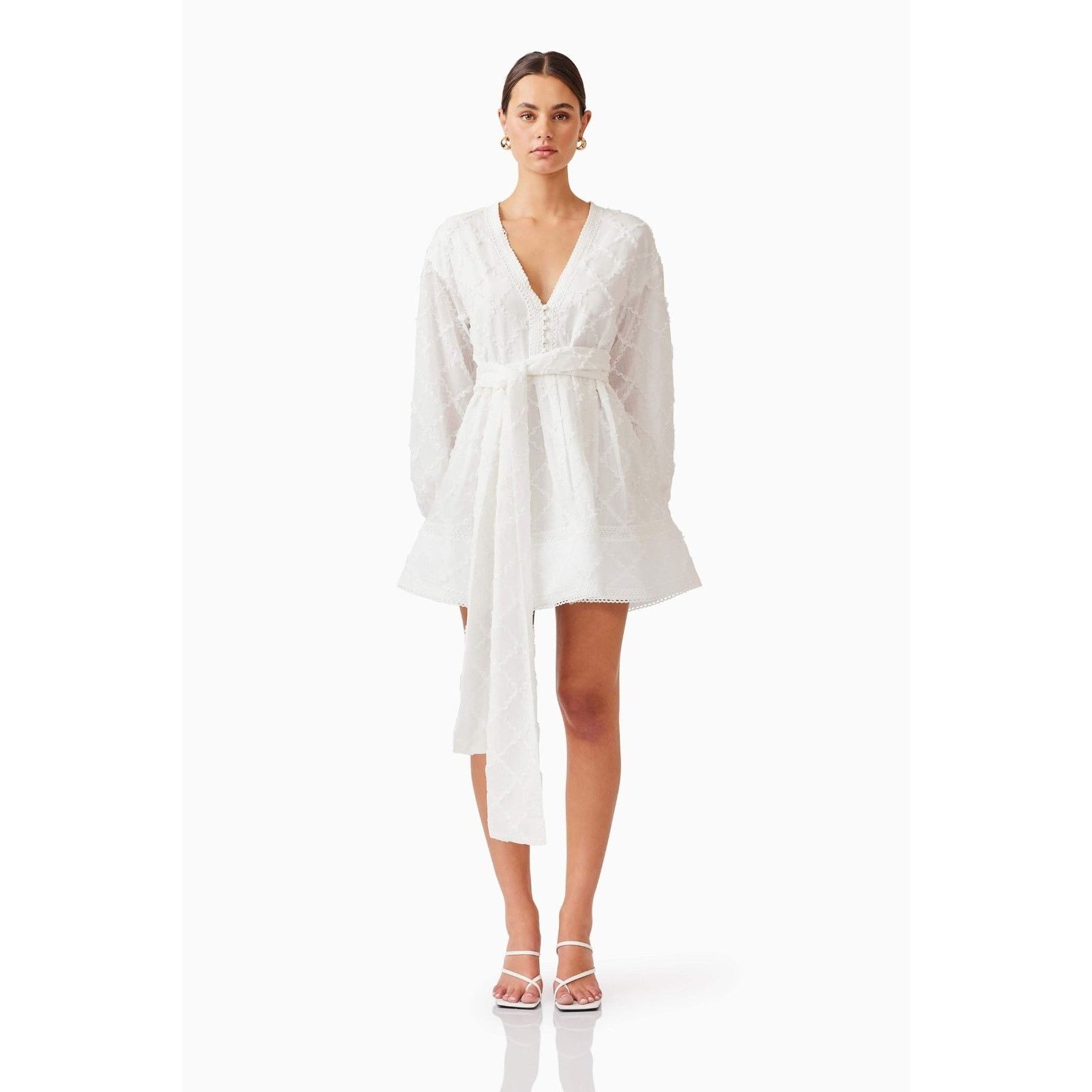 ELLIATT Elliatt Iris Long Sleeve Mini White Dress Size XL Size XL / US 12-14 / IT 48-50 - 4 Thumbnail