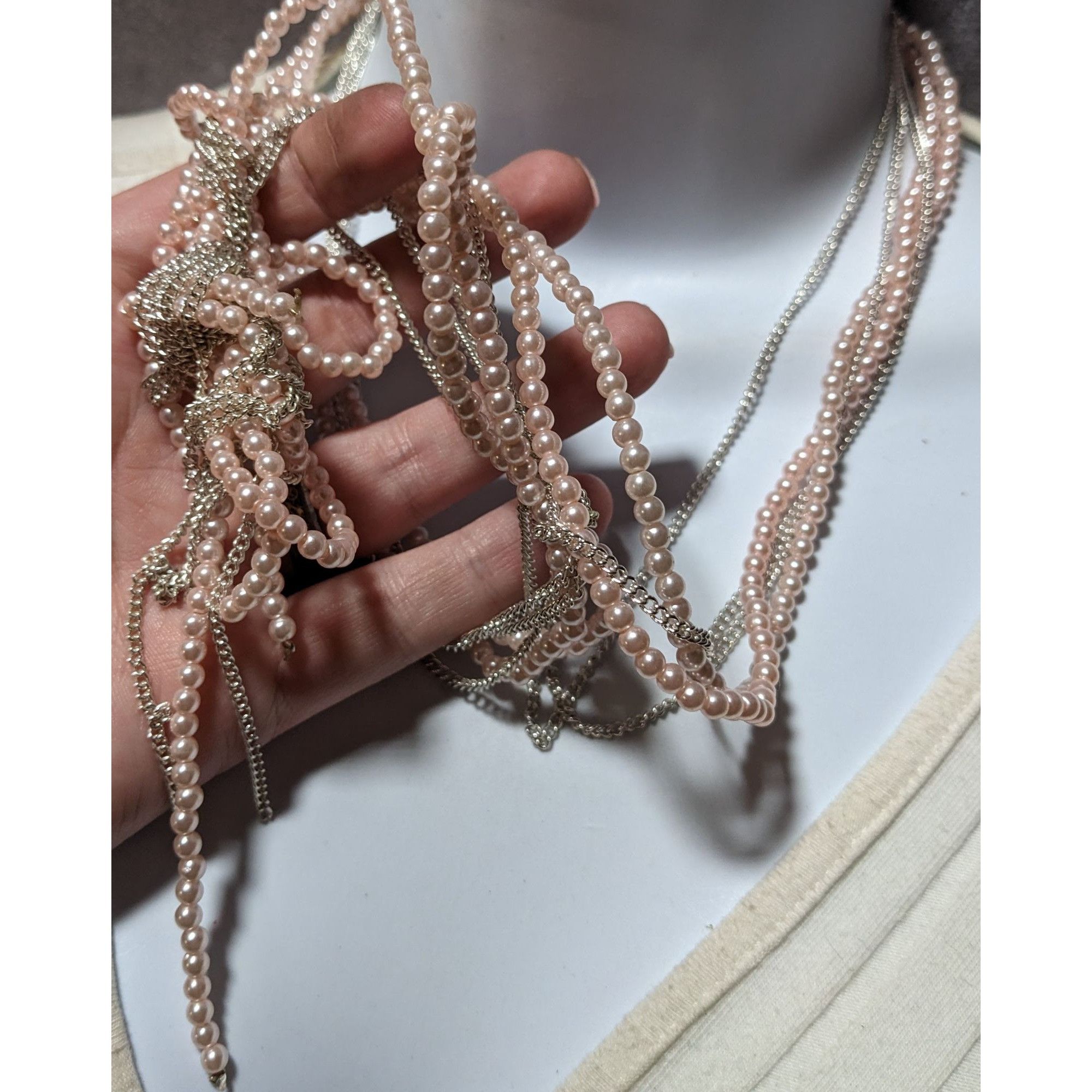 Other Coquette Pastel Pink Pearl Knotted Necklace Size ONE SIZE - 4 Thumbnail