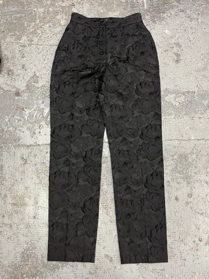 Dolce & Gabbana 2000s Dolce & Gabbana Black Embroidered Pants Size 24" / US 00 / IT 34 - 2 Thumbnail