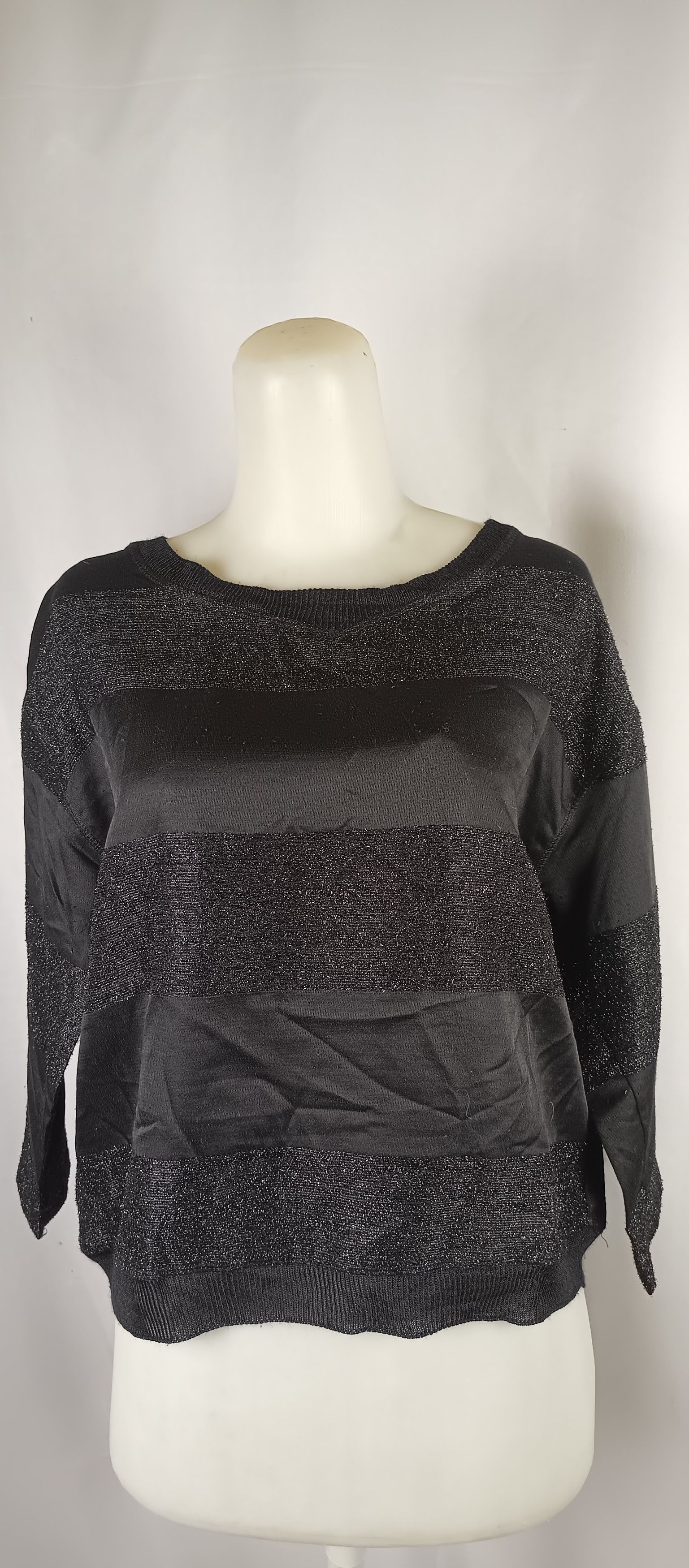 If Six Was Nine × Zara ZARA Stripped Glitter Women's Black Knitted Neck Size US L / EU 52-54 / 3 - 25 Thumbnail