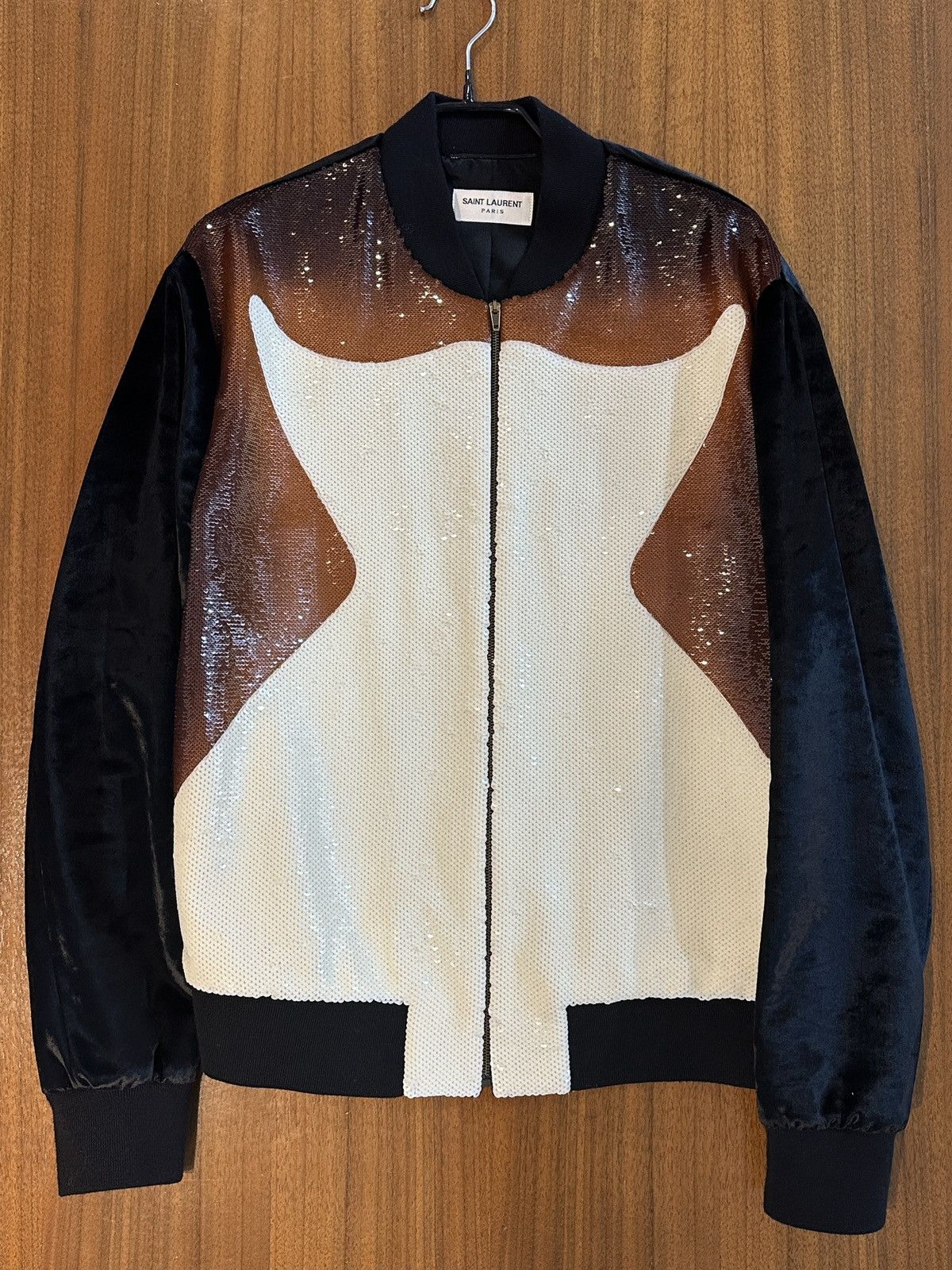 Hedi Slimane Saint Laurent Sequin Star Velvet Bomber Jacket Hedi Slimane Size US M / EU 48-50 / 2 - 1 Thumbnail