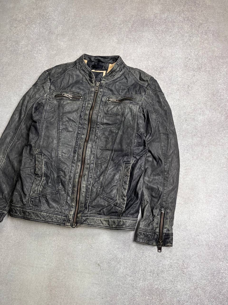 Other VINTAGE GENUINE LEATHER GRUNGE ABSTRACT JACKET Y2K L Size US L / EU 52-54 / 3 - 2 Thumbnail