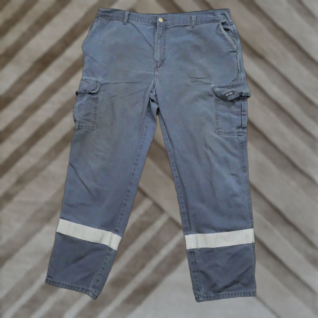 Vintage Tyndale Pants Mens 42x34 Blue Cargo Flame-Resistant Reflective Workwear Casual Pants Size US 40 / EU 56 - 1 Thumbnail