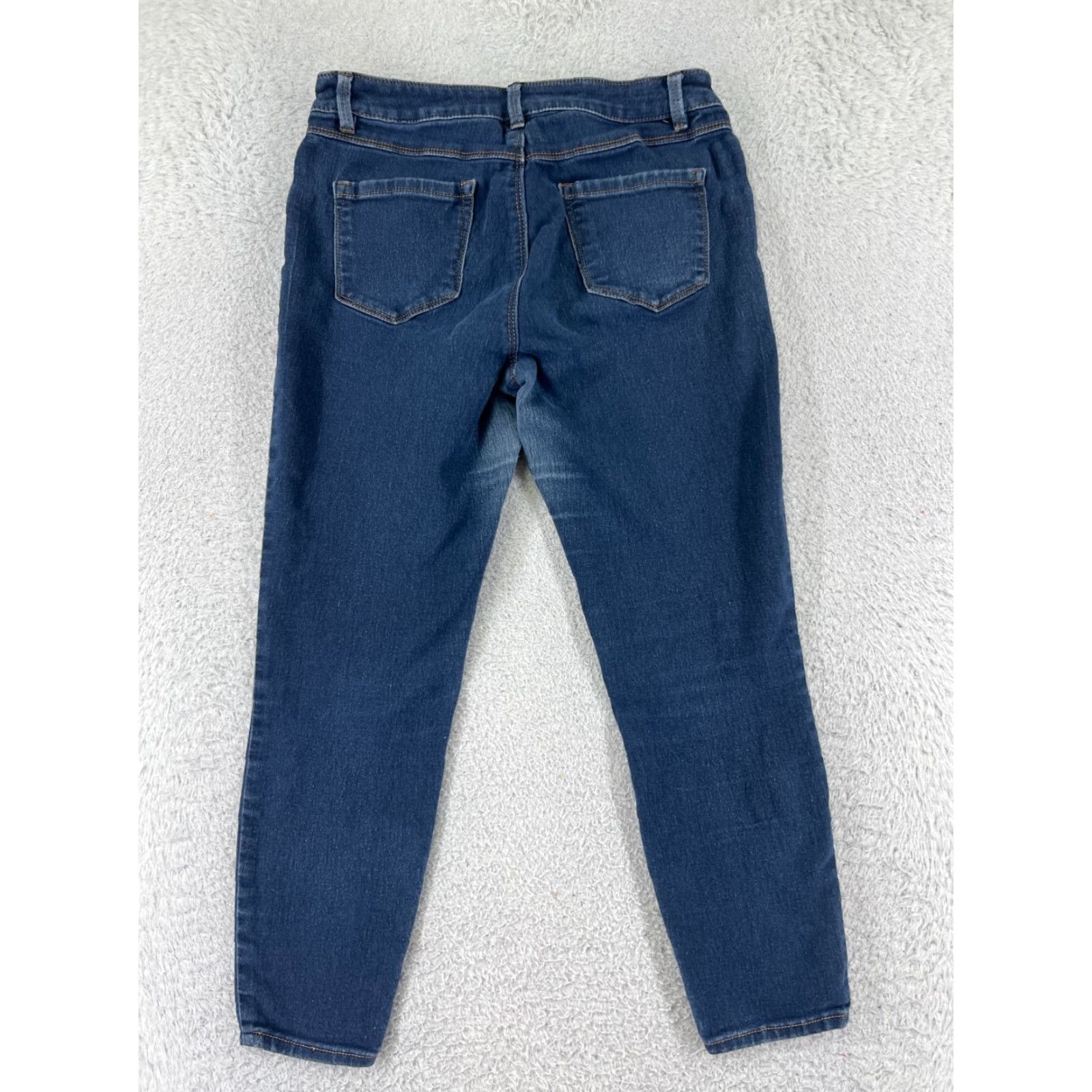 Vintage D Jeans Women's Jeans Skinny Mid Rise Blue Denim 8 Regular 26x24 Distressed 5-Pocket Cotton Blend Size 30" / US 8 / IT 44 - 2 Thumbnail