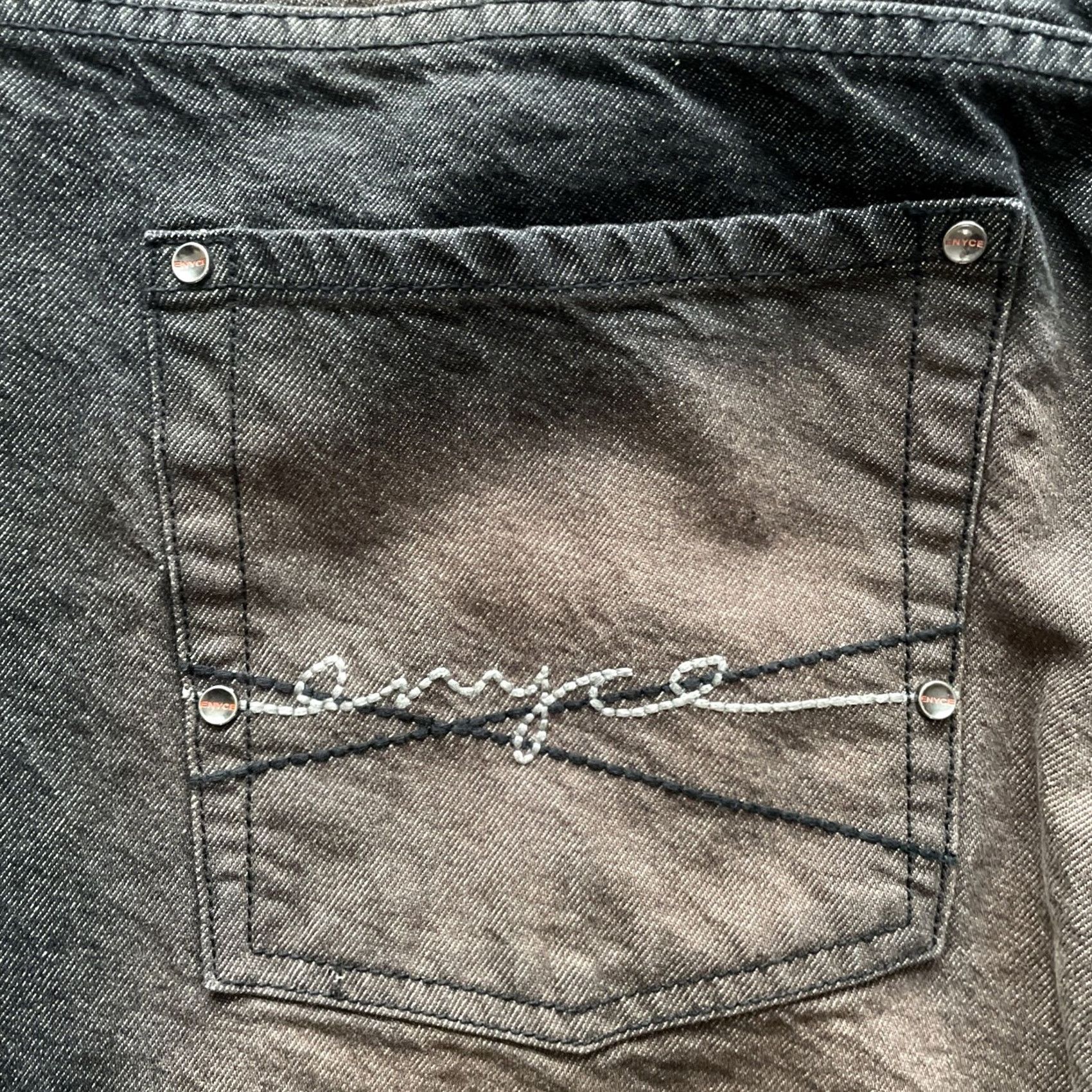 Enyce VINTAGE Enyce Jeans Mens Jeans 42x33 Baggy Hip Hop Skater Embroidered Logo Black 90s Y2K City Grunge Hip Hop Mens Jeans Size US 42 / EU 58 - 6 Thumbnail