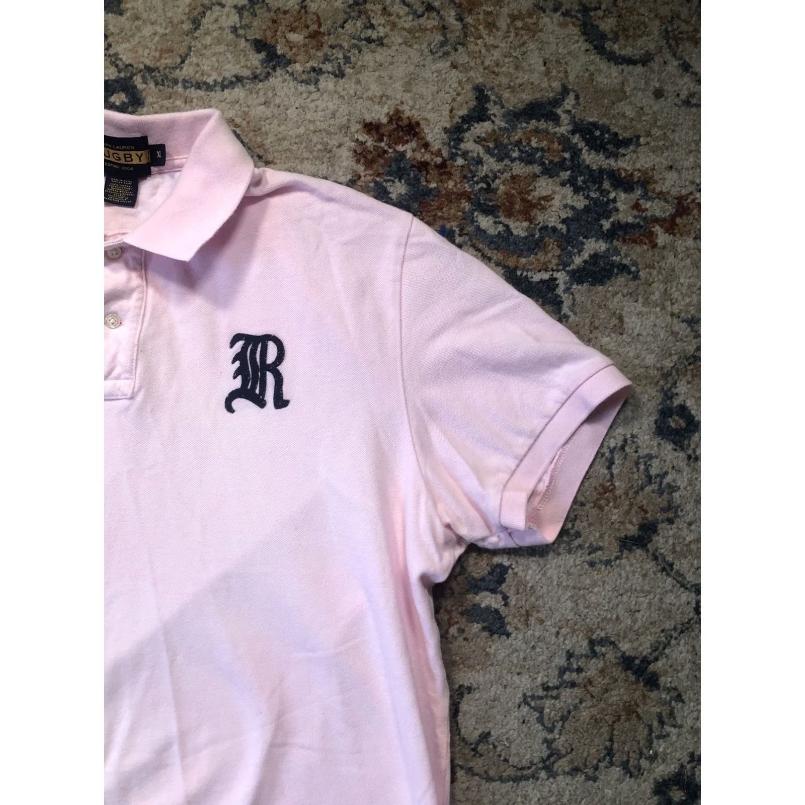 Ralph Lauren Ralph Lauren Rugby Polo Shirt Mens XL Pink Embroidered R Short Sleeve Classic Casual Size US XL / EU 56 / 4 - 4 Thumbnail