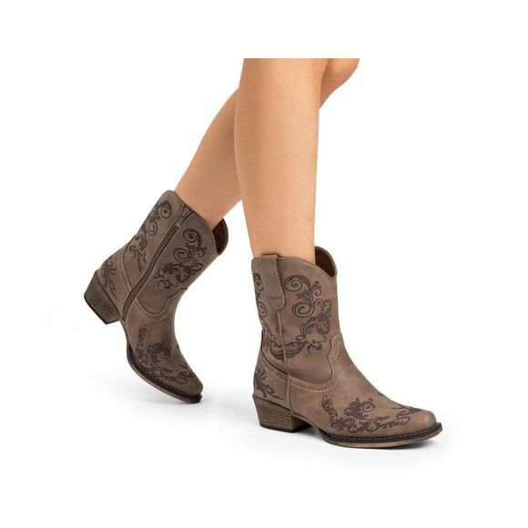 Other Dream Pairs Brown Western Women’s Cowgirl Ankle Boots Size 6 Size US 6 / IT 36 - 2 Thumbnail