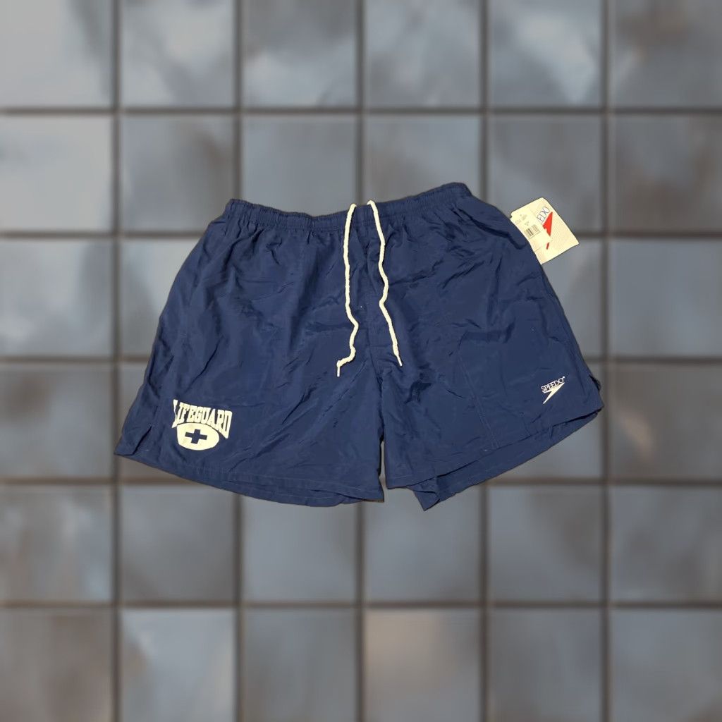 Speedo VINTAGE Speedo Mens XL Blue Swim Trunks Lifeguard Surf Nylon Trunks NWT Size US 36 / EU 52 - 1 Thumbnail