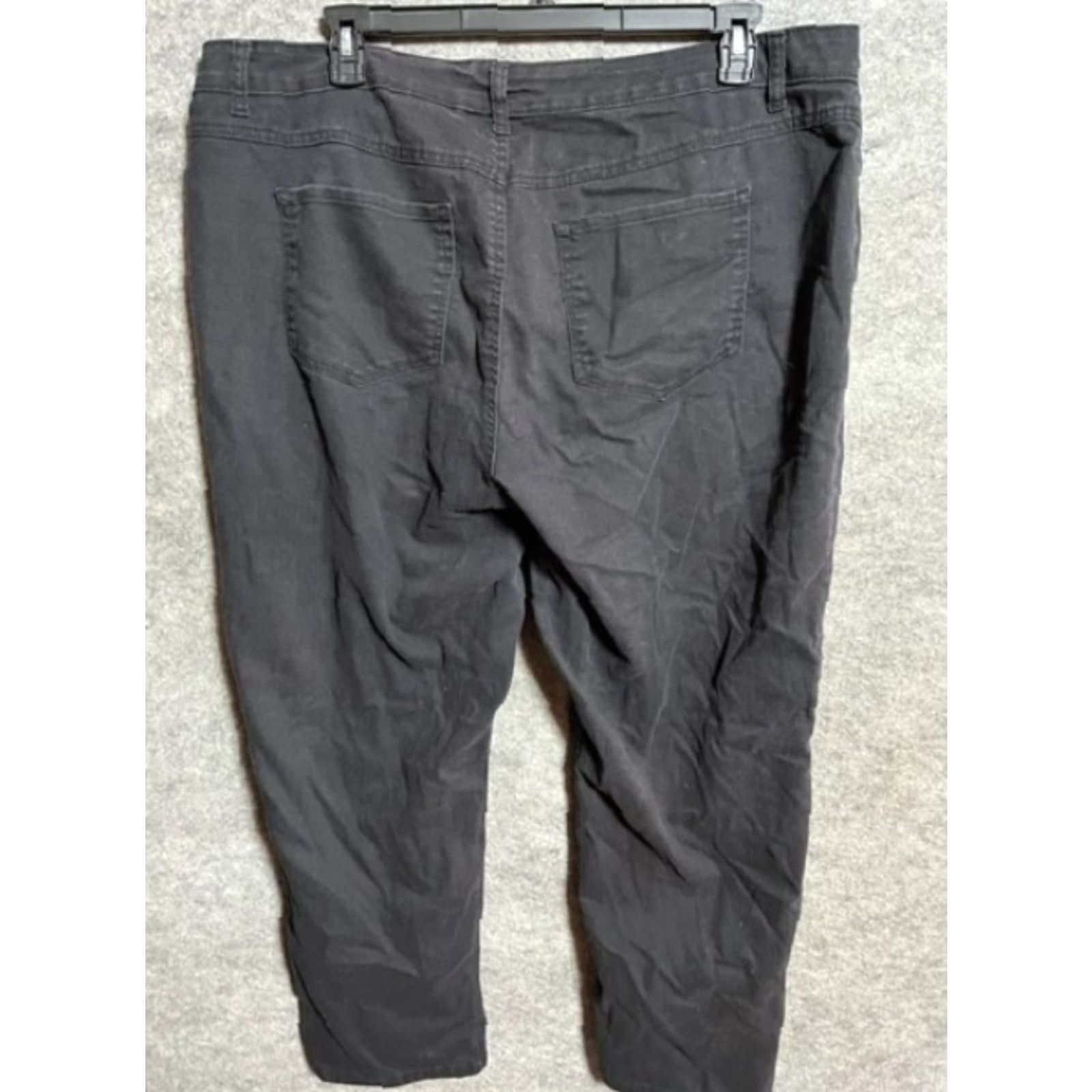 Vintage Terra & Sky Pants Womens 20W Plus High Rise Straight Stretch Black Size 42" / US 20 - 2 Thumbnail