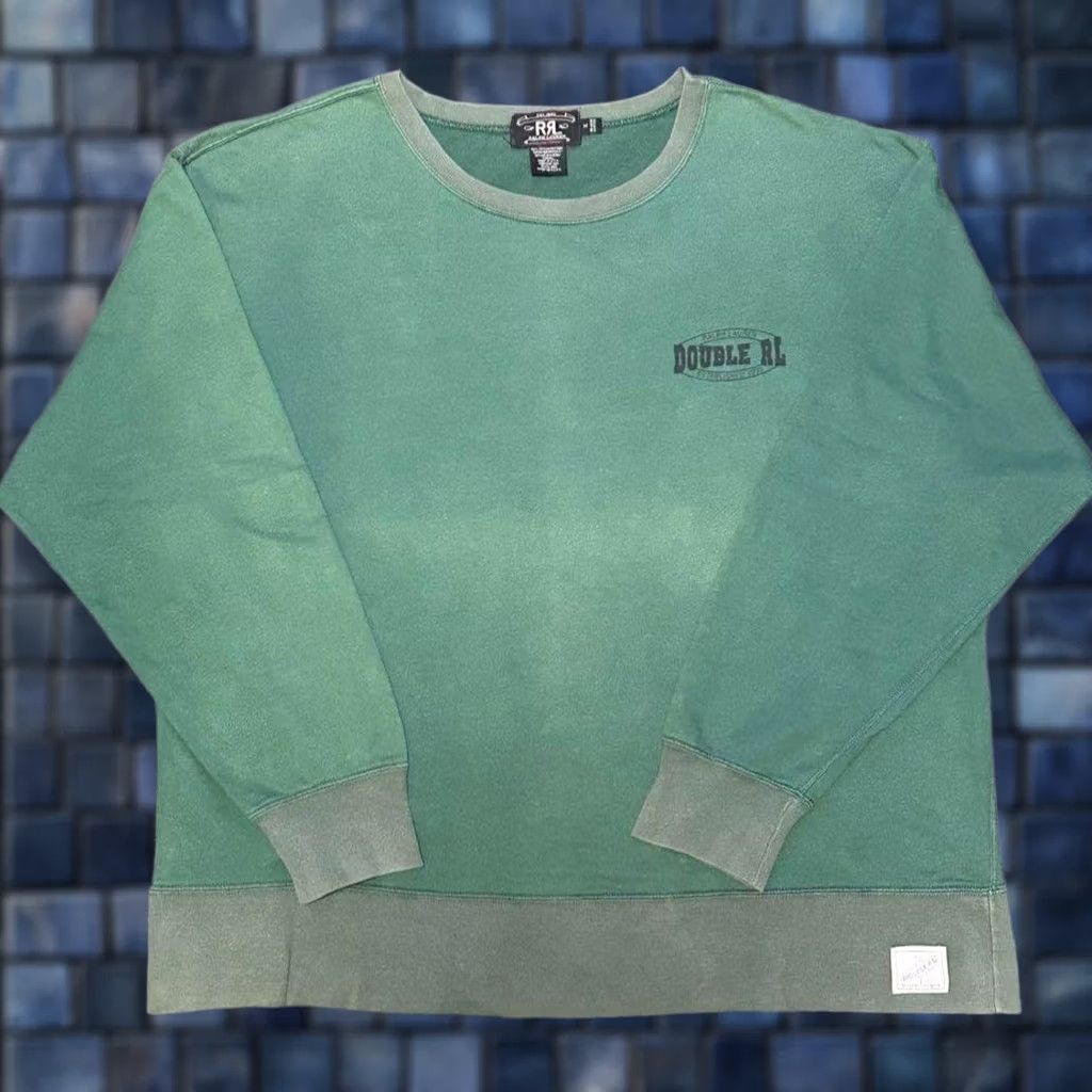 Vintage RRL RALPH LAUREN 90S 3 STAR SWEATSHIRT TWO TONE MEN FADED GREEN M Sweatshirt Mens Size US M / EU 48-50 / 2 - 1 Thumbnail