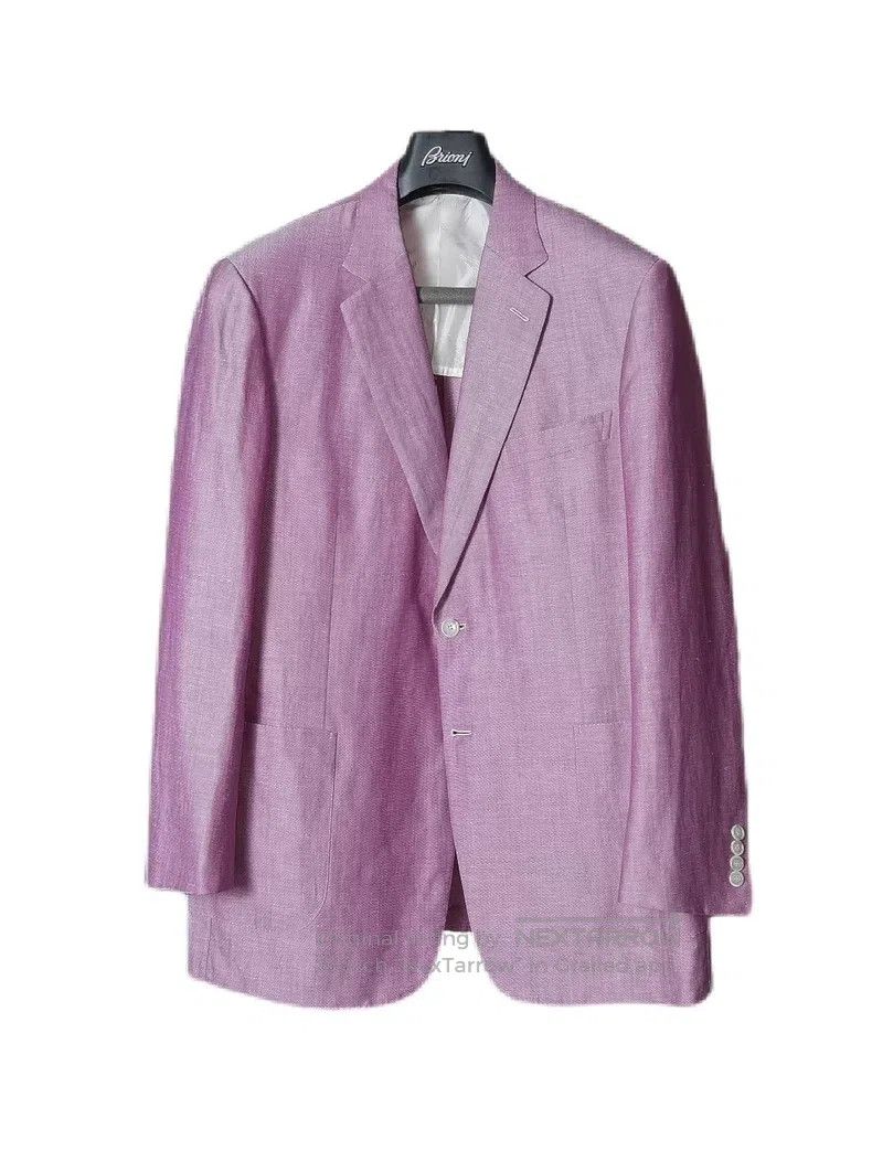 Brioni Brioni Watermelon red wool and linen single-breasted suit Size US XXL / EU 58 / 5 - 1 Thumbnail
