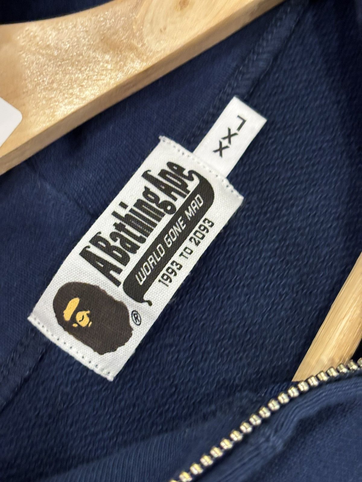 Bape Bape Logo Full Zip Hoodie Navy Size US XXL / EU 58 / 5 - 3 Thumbnail