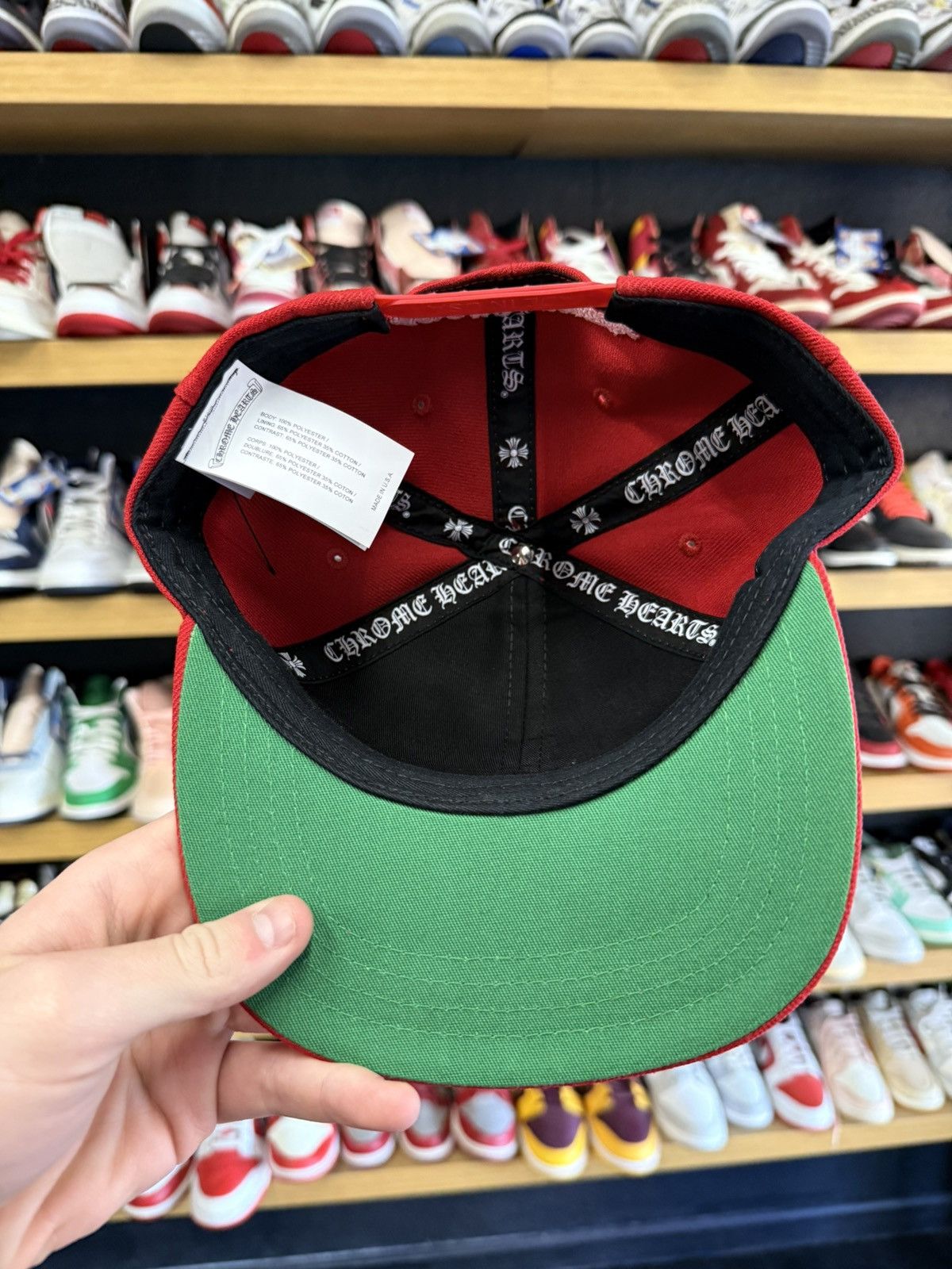Chrome Hearts Chrome Hearts Red Baseball Hat Size ONE SIZE - 4 Thumbnail
