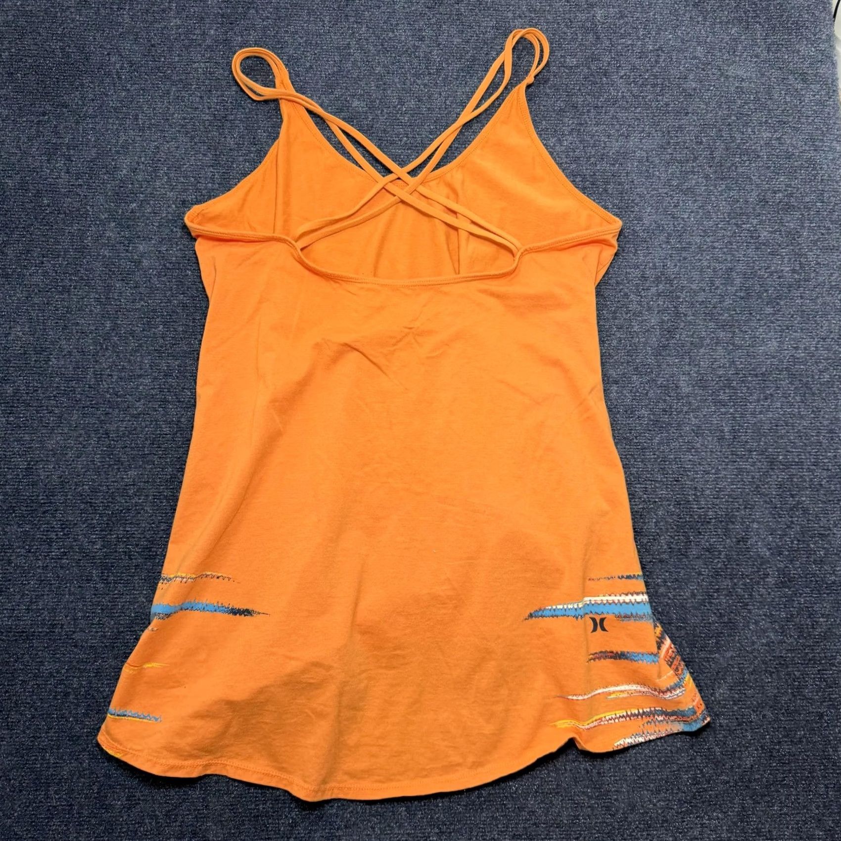 Hurley Hurley Dress Womens Medium Orange Strappy Tank Scoop Neck Stripe Short Beach Size 32" / US 10 / IT 46 - 7 Thumbnail