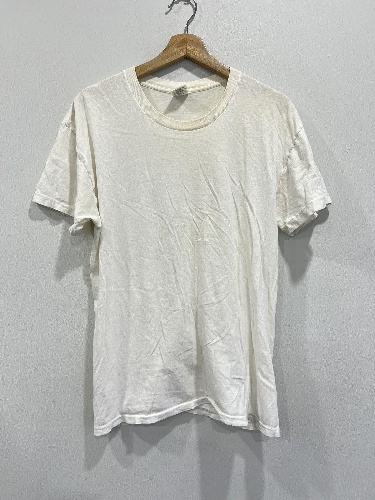 Vintage Vintage Single Stitched Blank Tee Shirt white Size US L / EU 52-54 / 3 - 1 Thumbnail