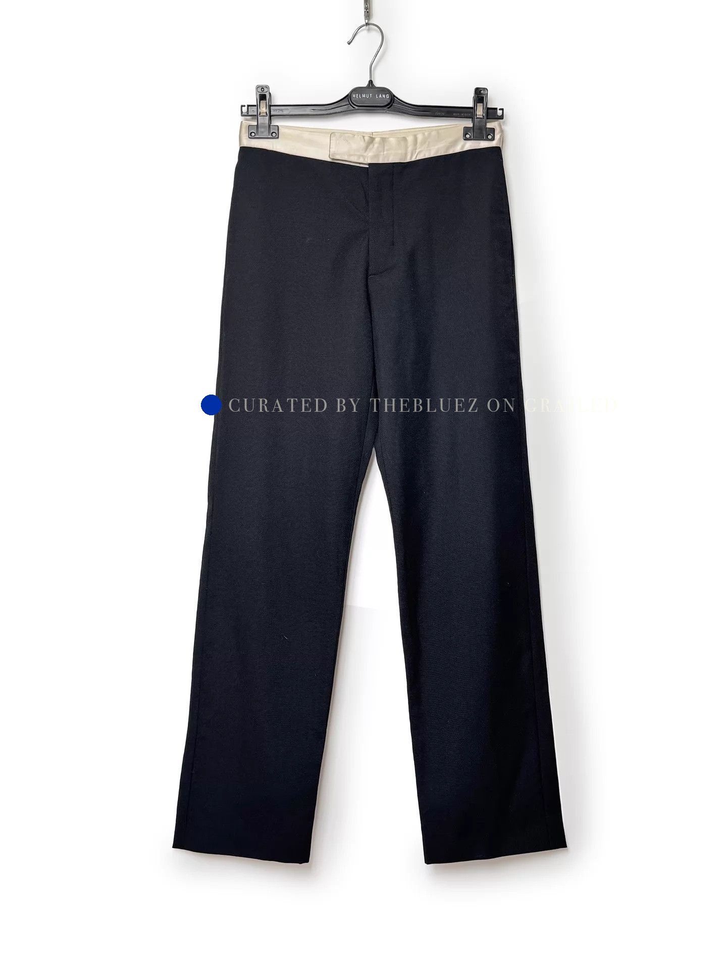 Helmut Lang Archive 90s Helmut Lang Striped Black Wool Trousers