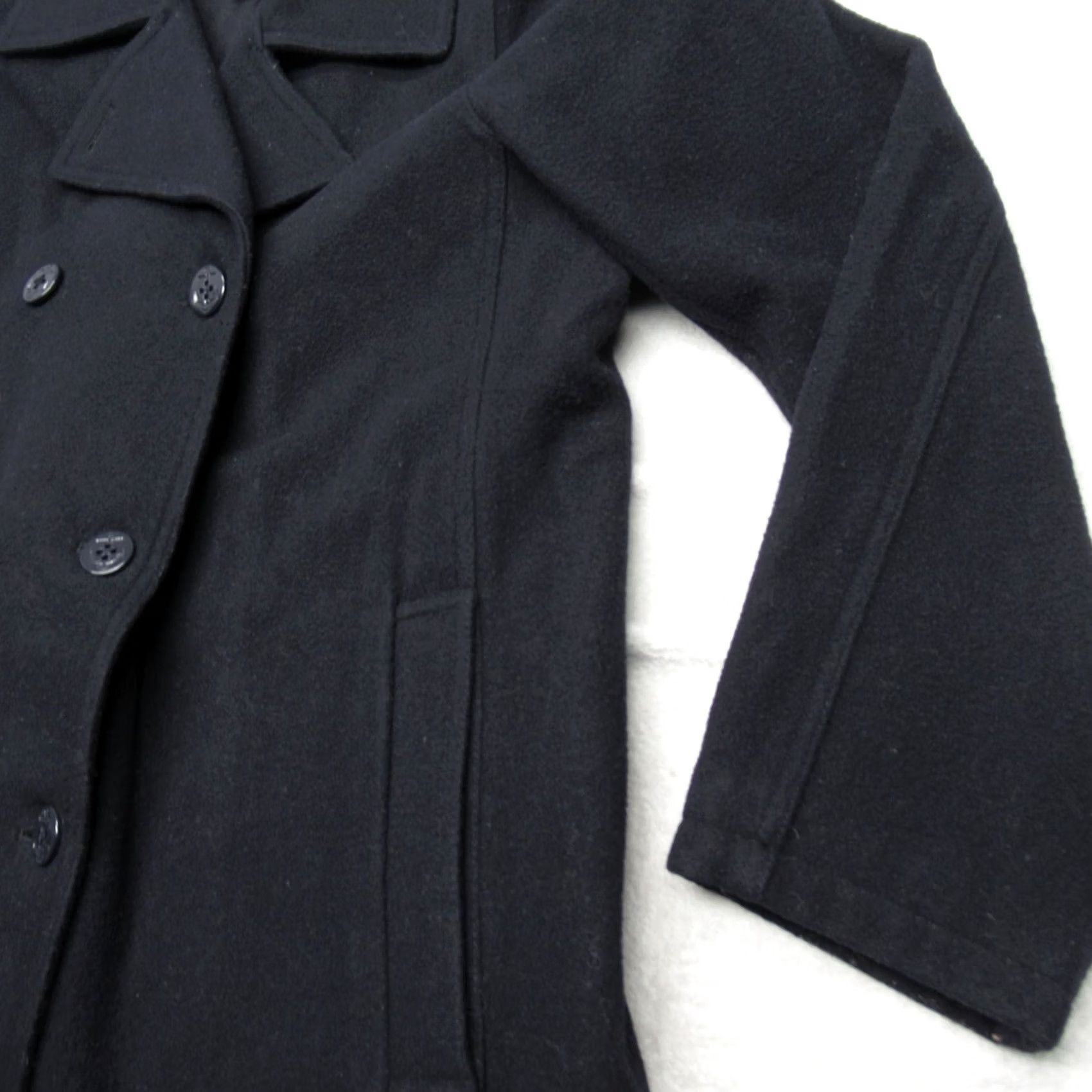 American Eagle Outfitters American Eagle Jacket Pea Coat Medium Black Wool Blend Double Breast Y2K Women Size M / US 6-8 / IT 42-44 - 6 Thumbnail
