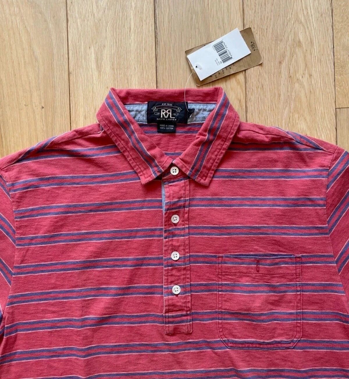 RRL Ralph Lauren RRL Polo Shirt Striped Red Kon Tiki Size US M / EU 48-50 / 2 - 3 Thumbnail