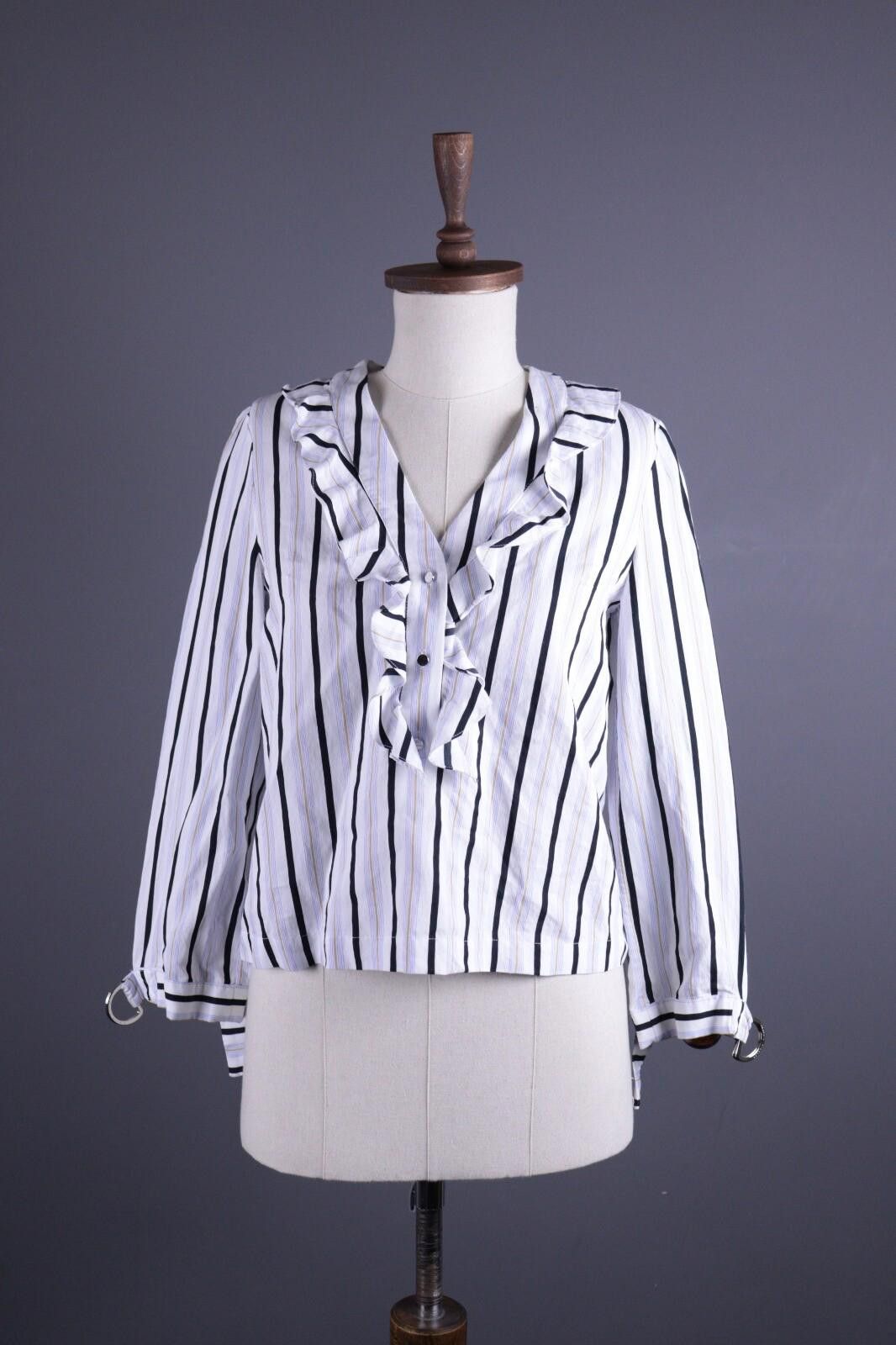 Designer Claudie Pierlot Paris White Lagenlook Blouse Shirt Sz 36 / S Size S / US 4 / IT 40 - 1 Thumbnail