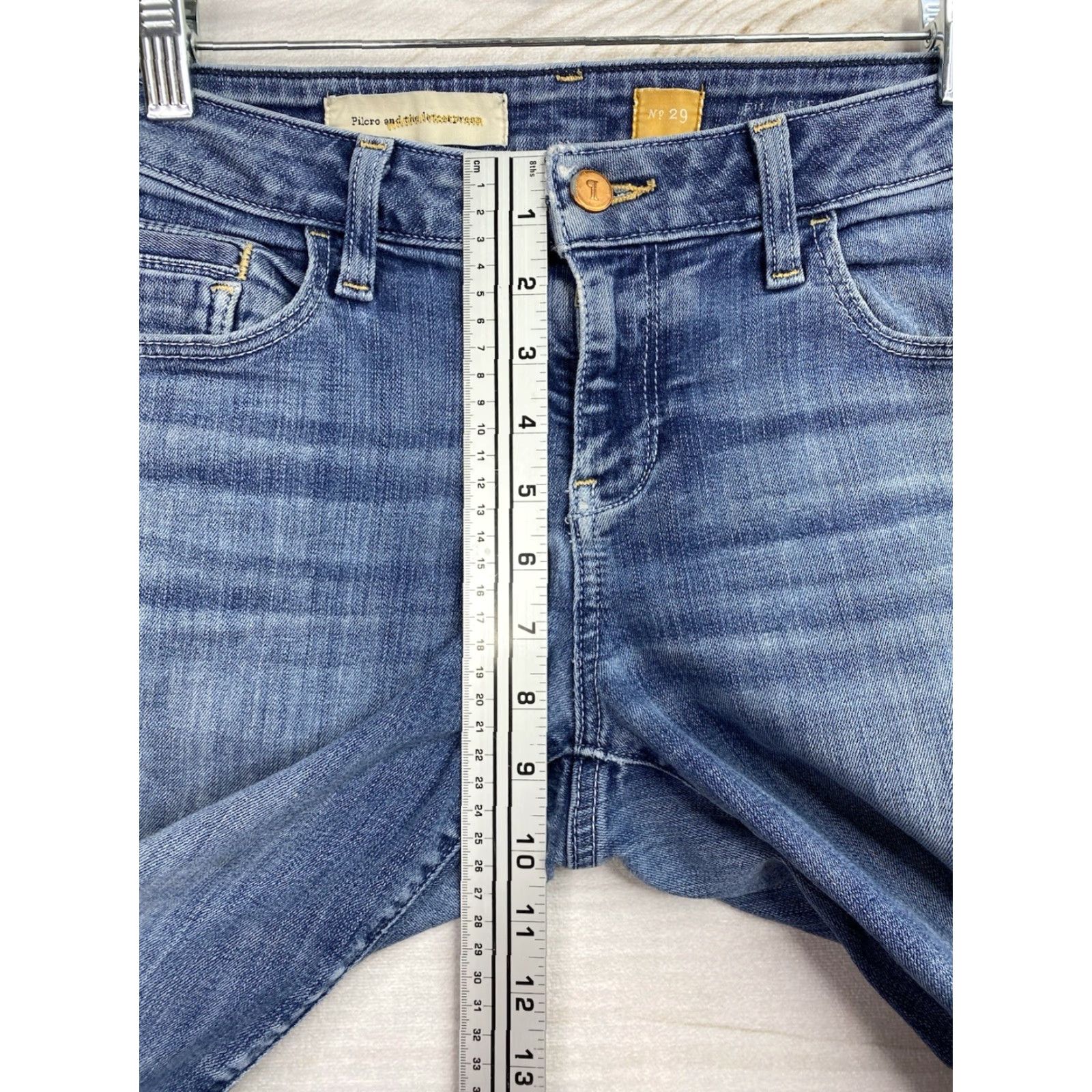 Anthropologie Anthropologie Pilcro No. 29 Jeans Women’s 29 Straight Leg Stretch Mid Rise Denim Blue 5-Pocket Design Slim Regular Womens Jeans Size 29" - 4 Thumbnail