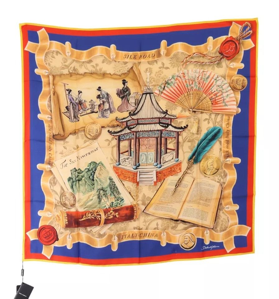 Dolce & Gabbana Multicolor Italy China Silk Shawl Wrap Women's Scarf Size ONE SIZE - 1 Thumbnail