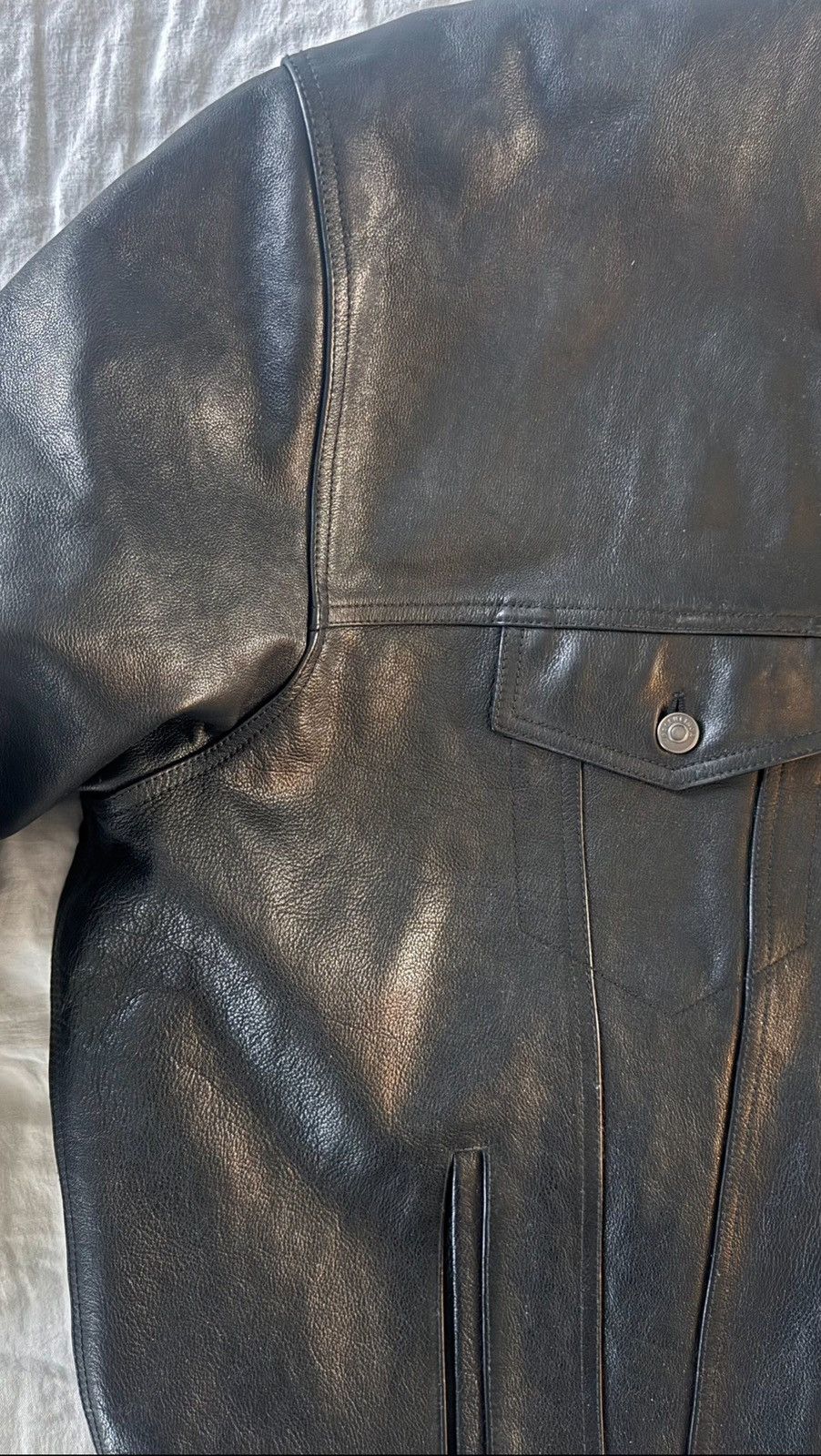 Balenciaga Balenciaga Leather Trucker Jacket Size US S / EU 44-46 / 1 - 2 Thumbnail