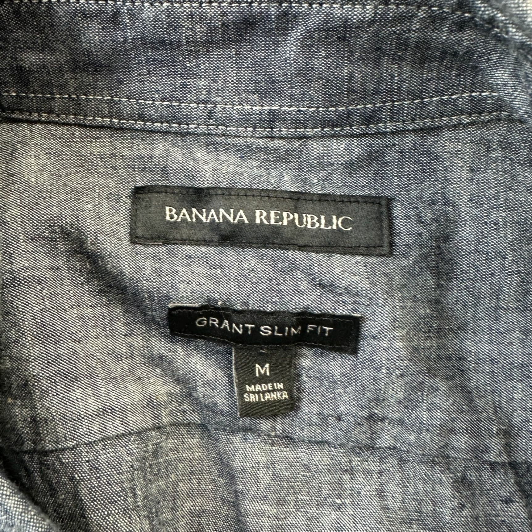 Banana Republic Banana Republic Shirt Mens Medium Blue Chambray Button Up Grant Slim Fit Cotton Shirt Size US M / EU 48-50 / 2 - 7 Thumbnail