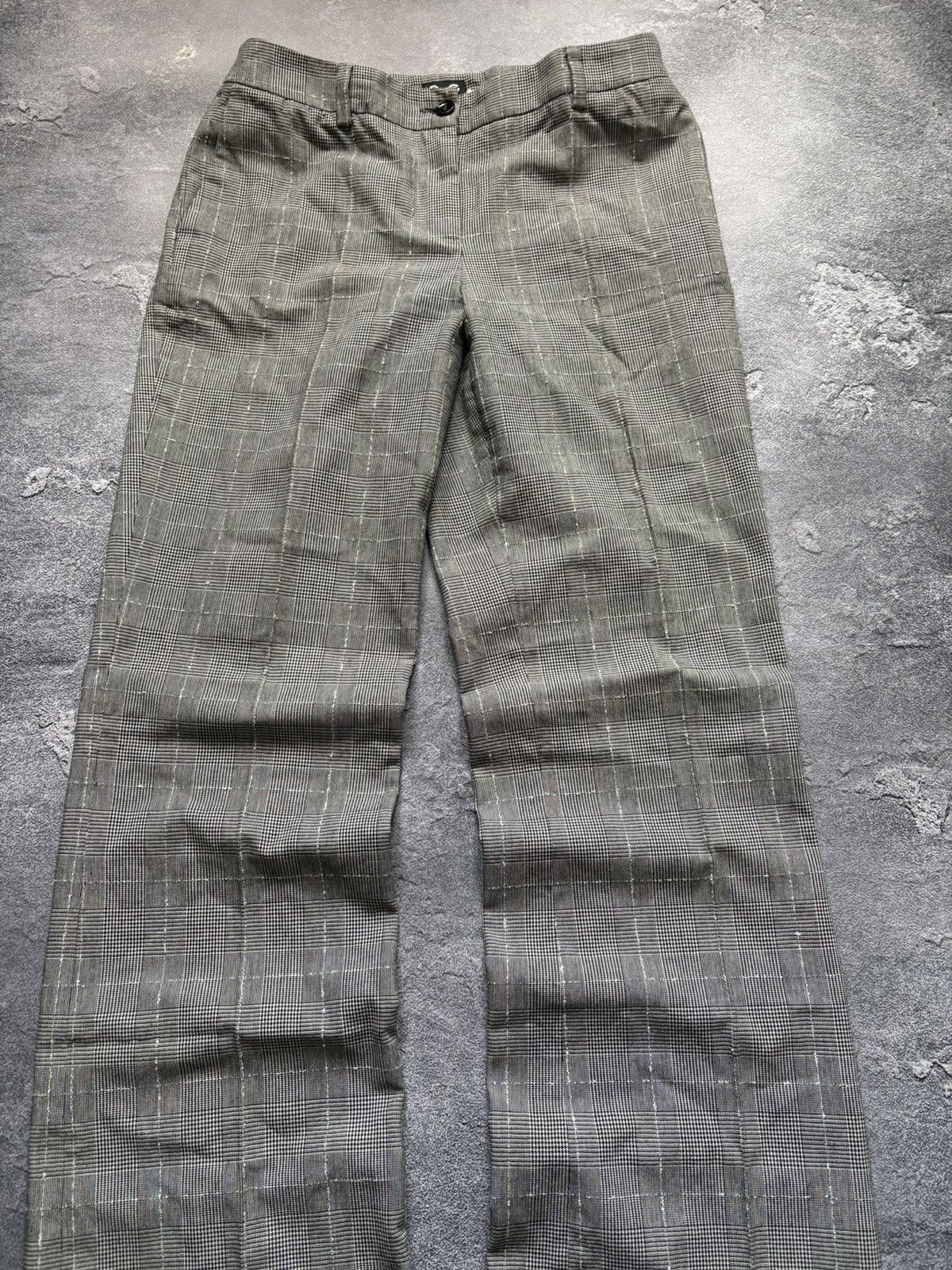 Dolce & Gabbana Vintage Dolce & Gabbana Luxury Grey Plaid Check Pants Size 28" / US 6 / IT 42 - 5 Thumbnail