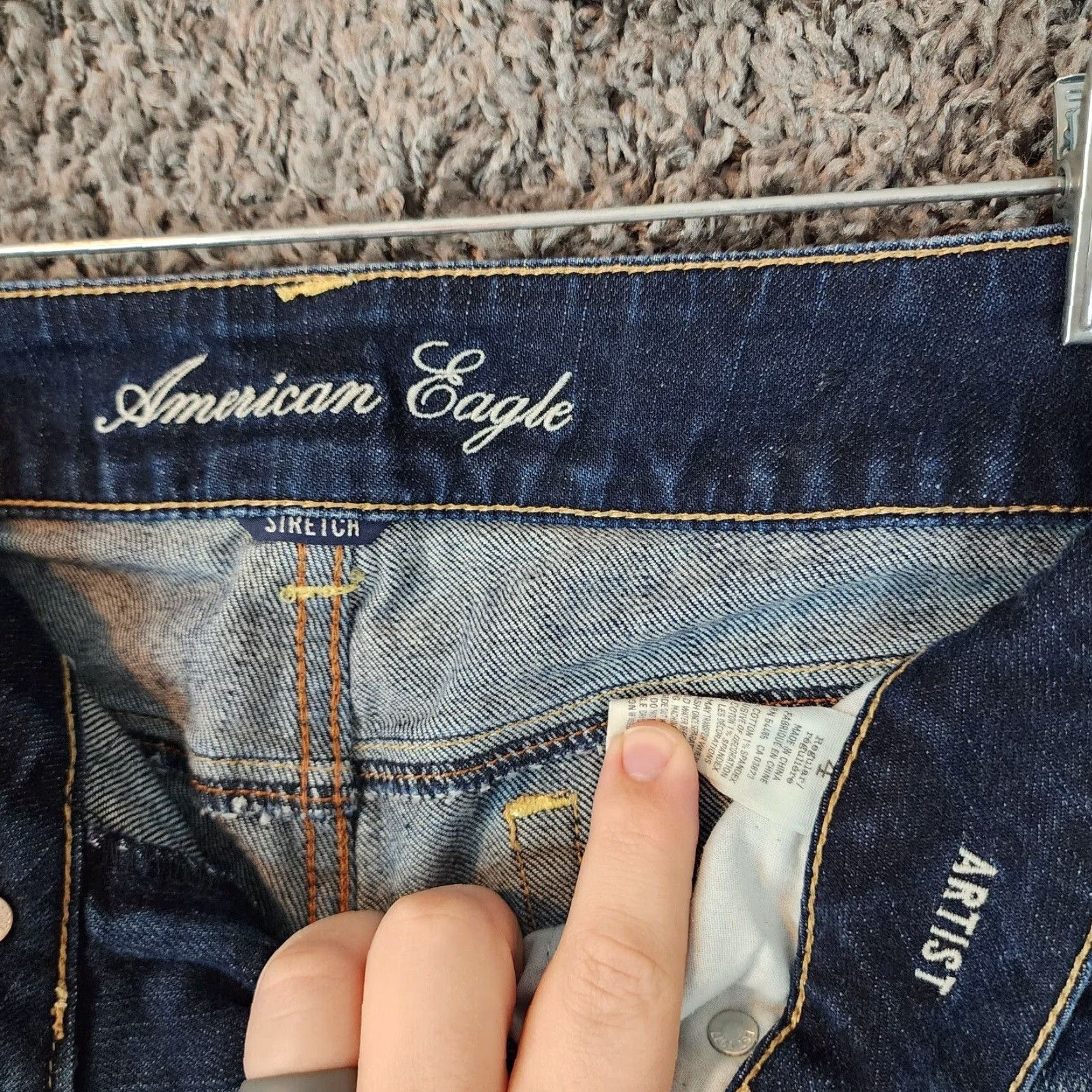 American Eagle Outfitters VINTAGE American Eagle Artist Jeans Women Size 4 Waist 30 Inseam 24 Stretch Blue - Womens Jeans Size 27" / US 4 / IT 40 - 3 Thumbnail