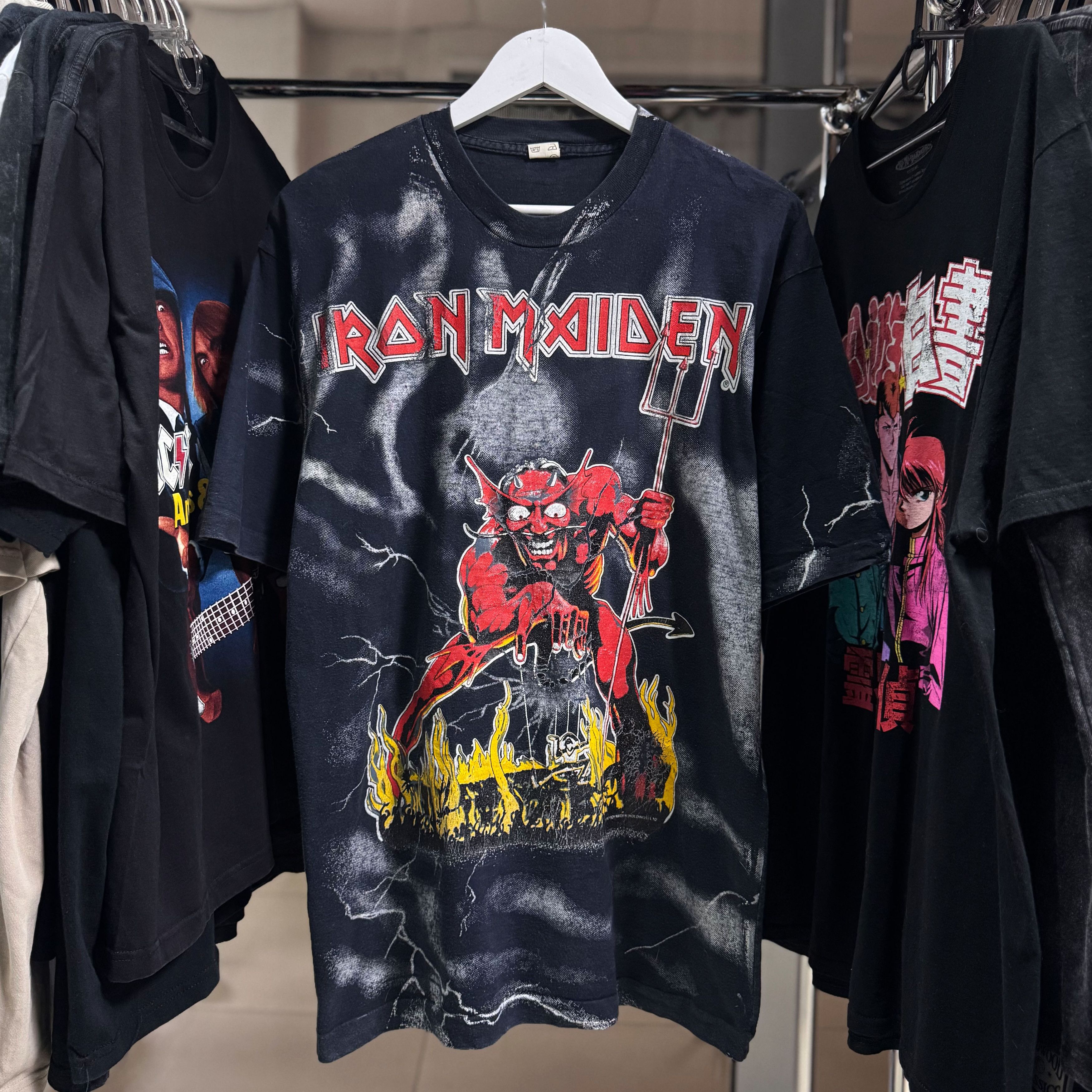 Band Tees 1992 Vintage Iron Maiden Devil European All Over Print Tee Size US XL / EU 56 / 4 - 1 Thumbnail