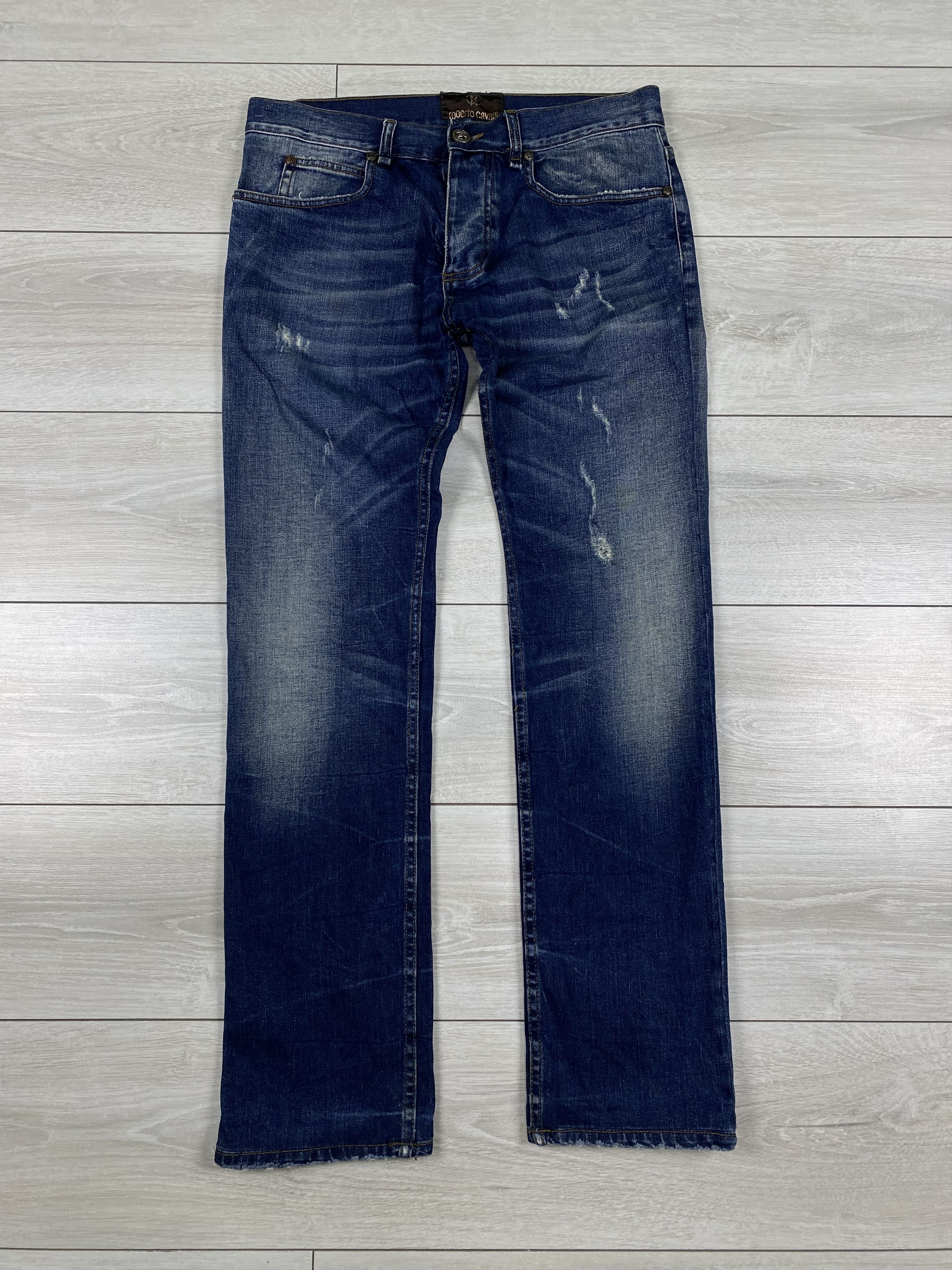 Roberto Cavalli Vintage Roberto Cavalli washed distressed logo skinny jeans Size US 32 / EU 48 - 5 Thumbnail