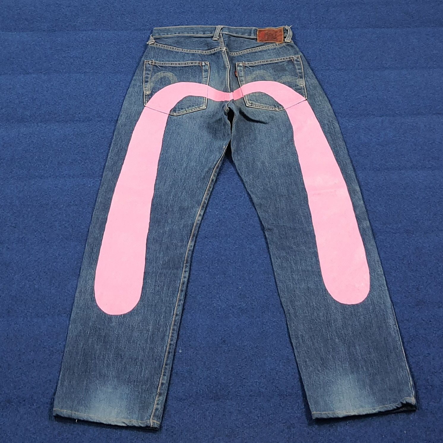 Evisu × Japanese Brand × Vintage Evisu jeans daicock big logo pink