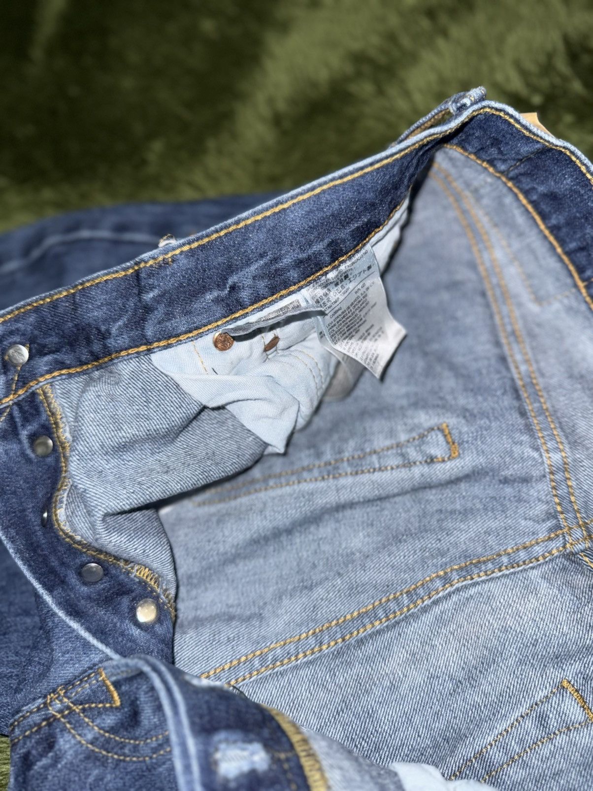 Levi's [W34/L32] Levi’s 501 Painted Washed Denim Pants Mid Indigo Size US 34 / EU 50 - 4 Thumbnail