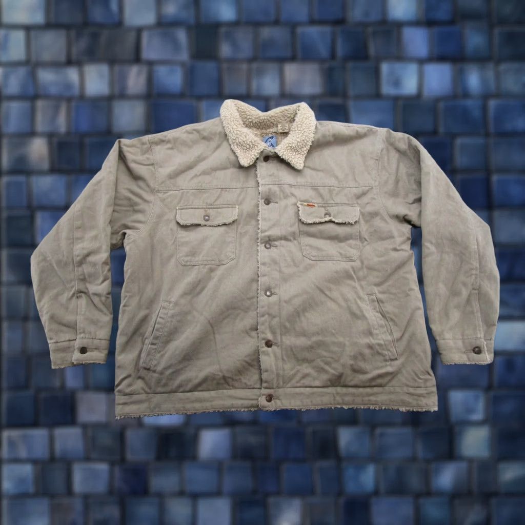 Vintage VINTAGE Salmon River Bomber Jacket Mens 2XL Beige Lined Polyester Cotton Button 90s USA, 2XL Mens Jacket Size US XXL / EU 58 / 5 - 1 Thumbnail