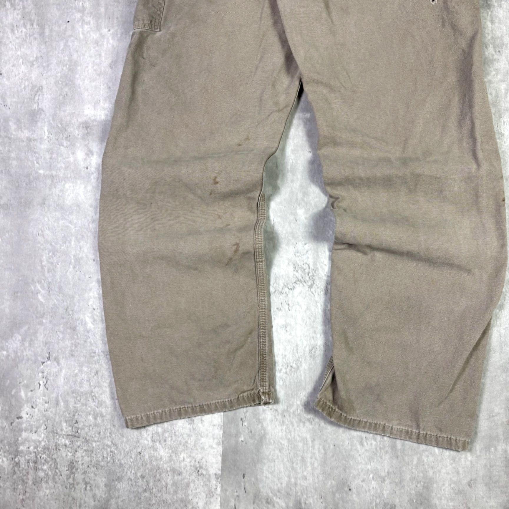 Carhartt VINTAGE Carhartt Carpenter Pants Mens 28x30 90s Distressed Canvas Beige B159 MUS Workwear Pants Size US 30 / EU 46 - 7 Thumbnail