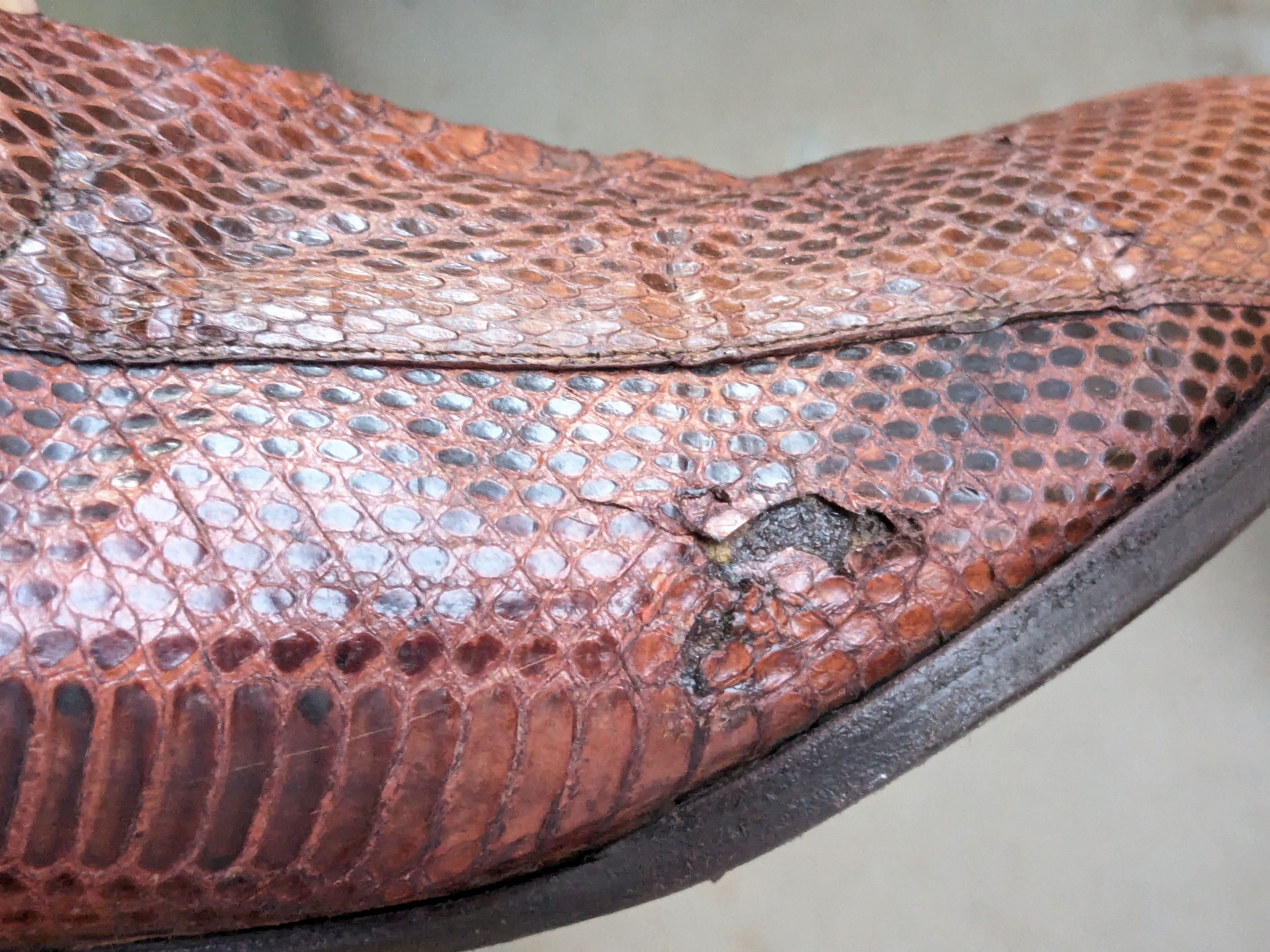 Dan Post × Vintage Dan Post Cowboy Boots Brown 10 EW Wide Snake Leather Size US 10 / EU 43 - 10 Thumbnail