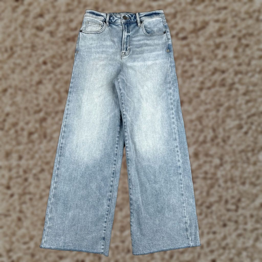 Vintage Idyllwind Jeans Women 26 Blue Denim Wide Leg Mid Rise 26x26 Flared Stretch Vintage No Size 26" / US 2 / IT 38 - 1 Thumbnail