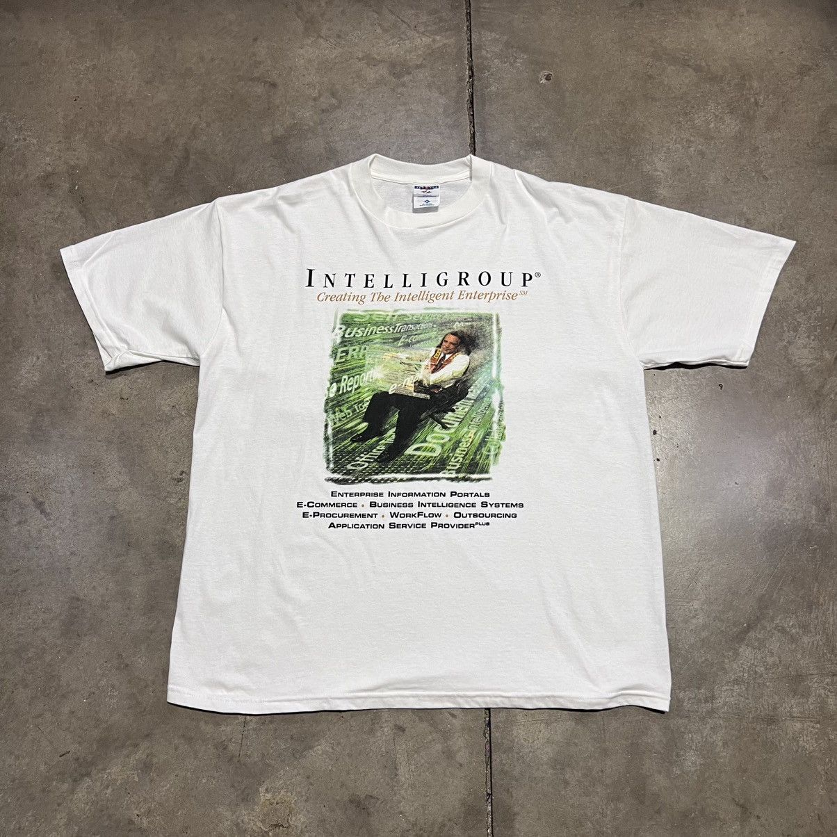 Vintage Vintage Y2K Intelligroup Computer IT Tech Graphic Tee Funny Size US XL / EU 56 / 4 - 1 Thumbnail