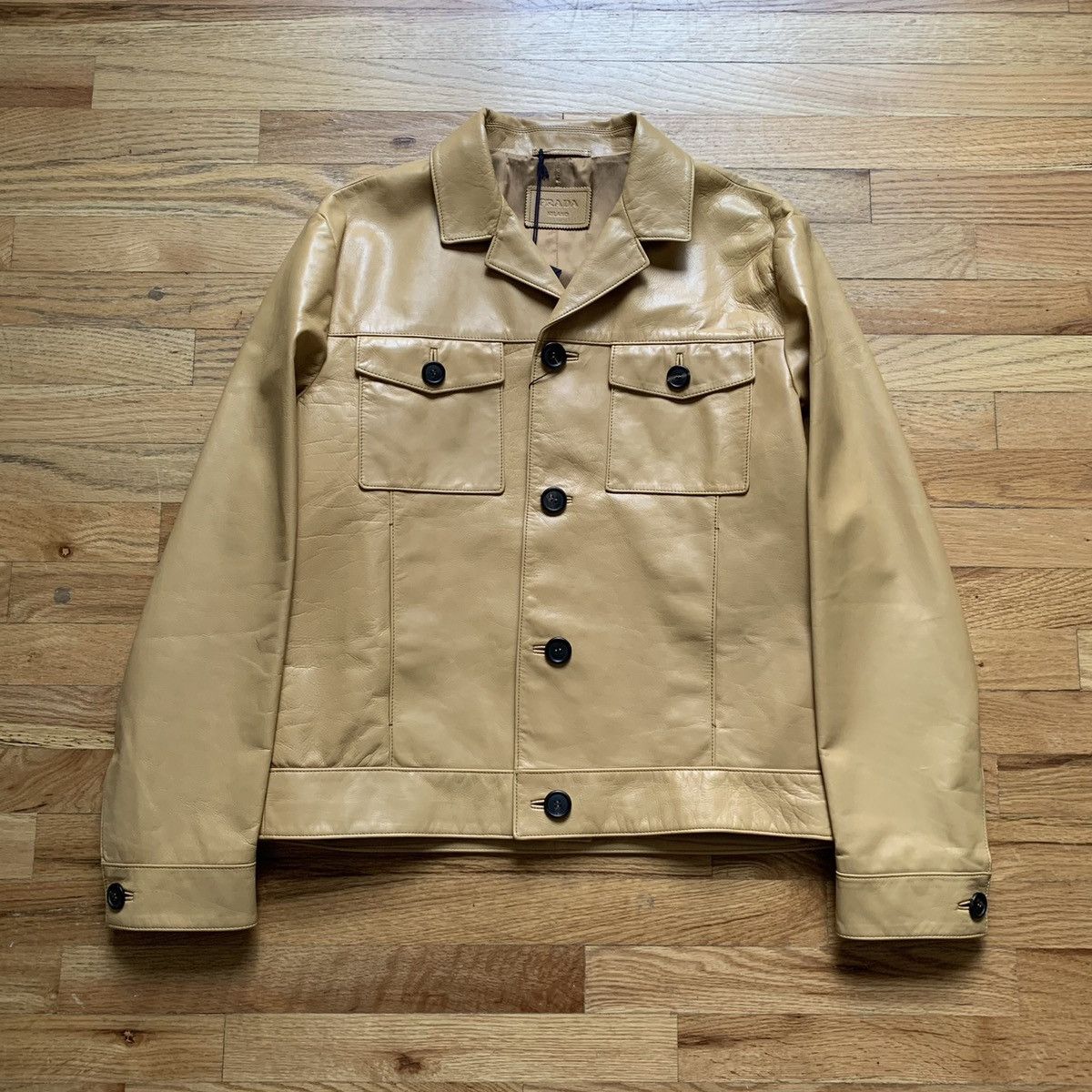 SS2018 Tan Leather Trucker Jacket