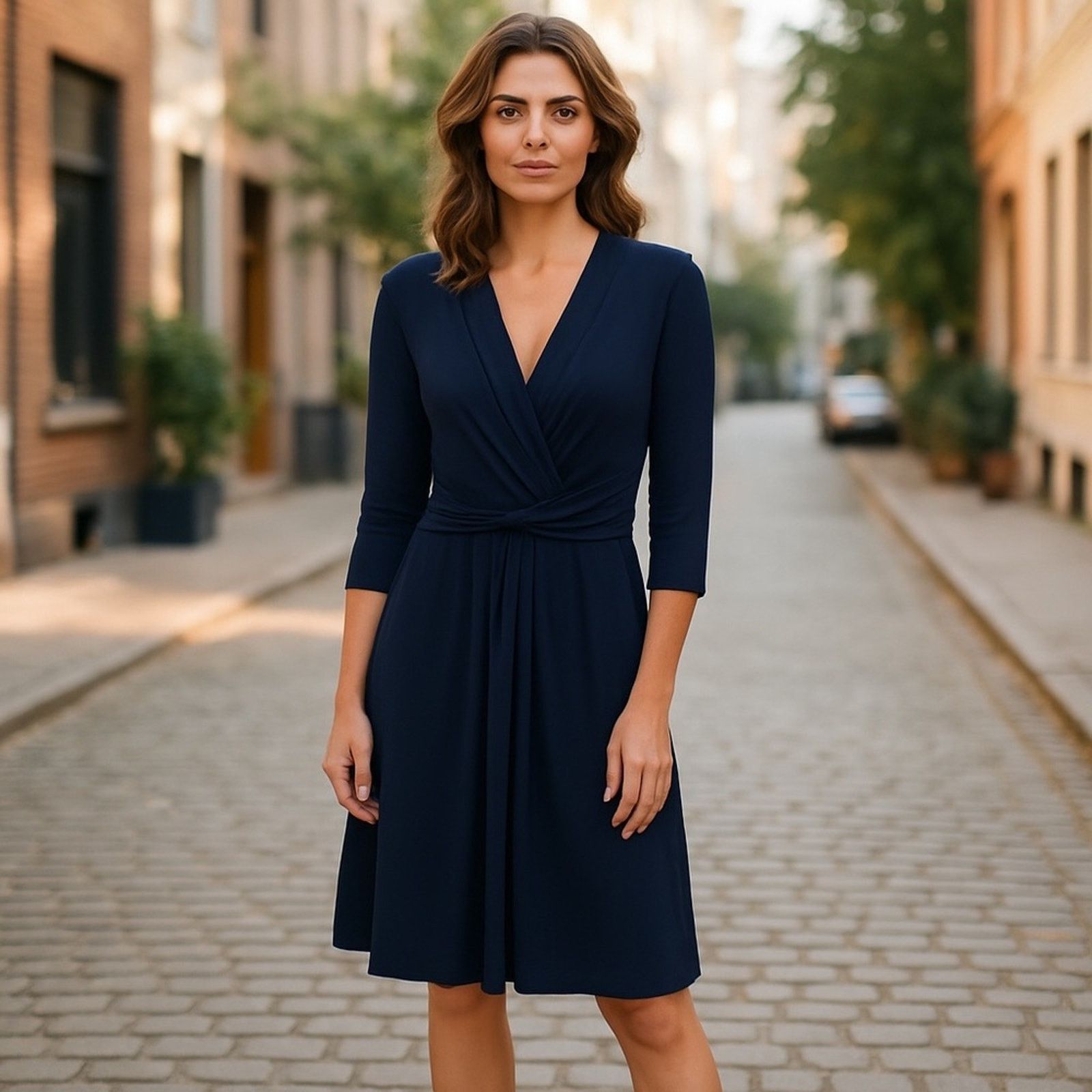 Evan Picone Evan Picone Faux Wrap Dress, Blue Sapphire, Size 10, NWT |  Grailed
