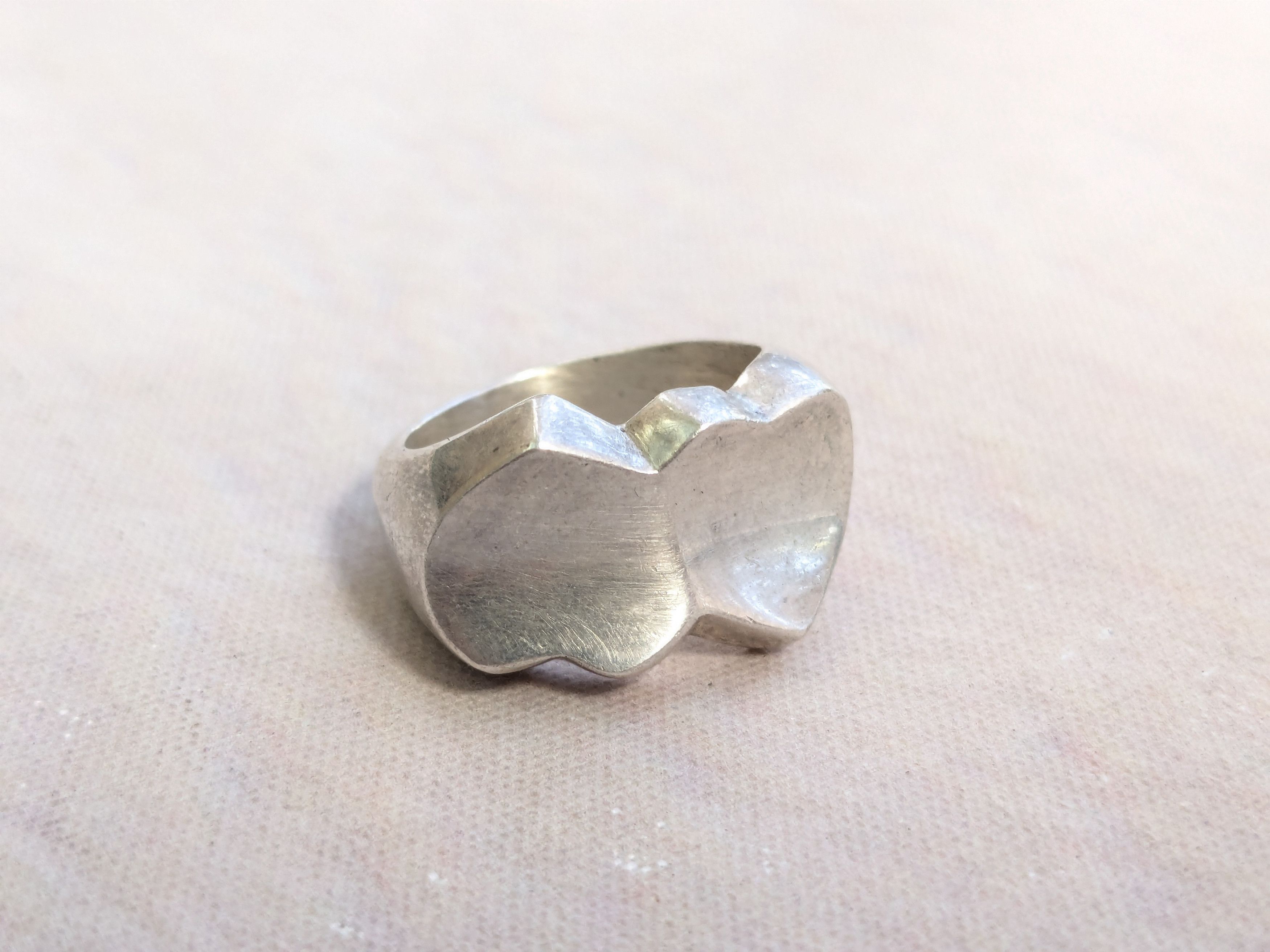 Jewelry Vintage Sterling Silver Ring Hearts 7.75 Taxco Mexico Size ONE SIZE - 4 Thumbnail