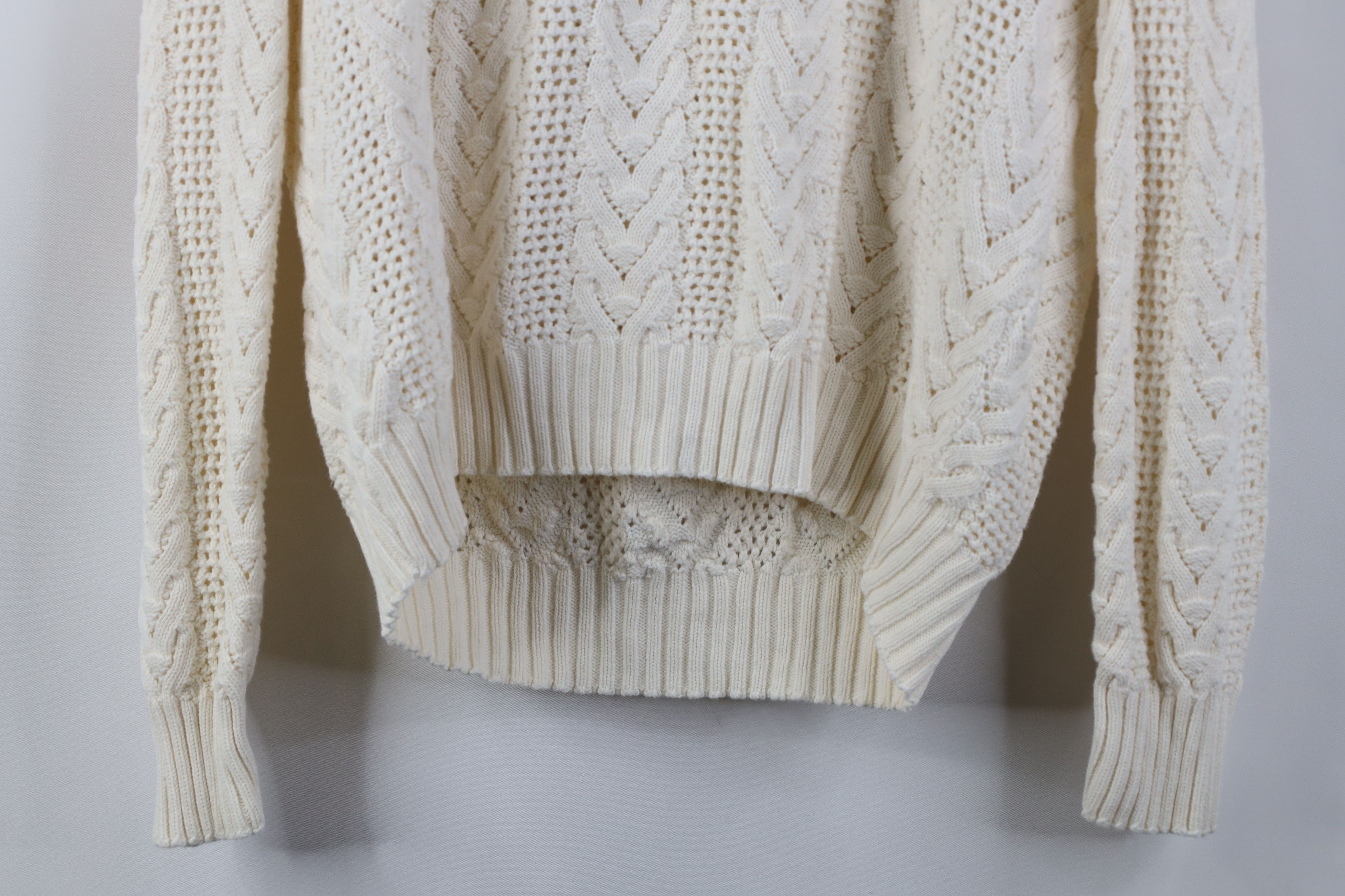 Vintage Vintage 90s Y2K Babydoll Crochet Ribbed Knit Sweater White Size M / US 6-8 / IT 42-44 - 10 Thumbnail