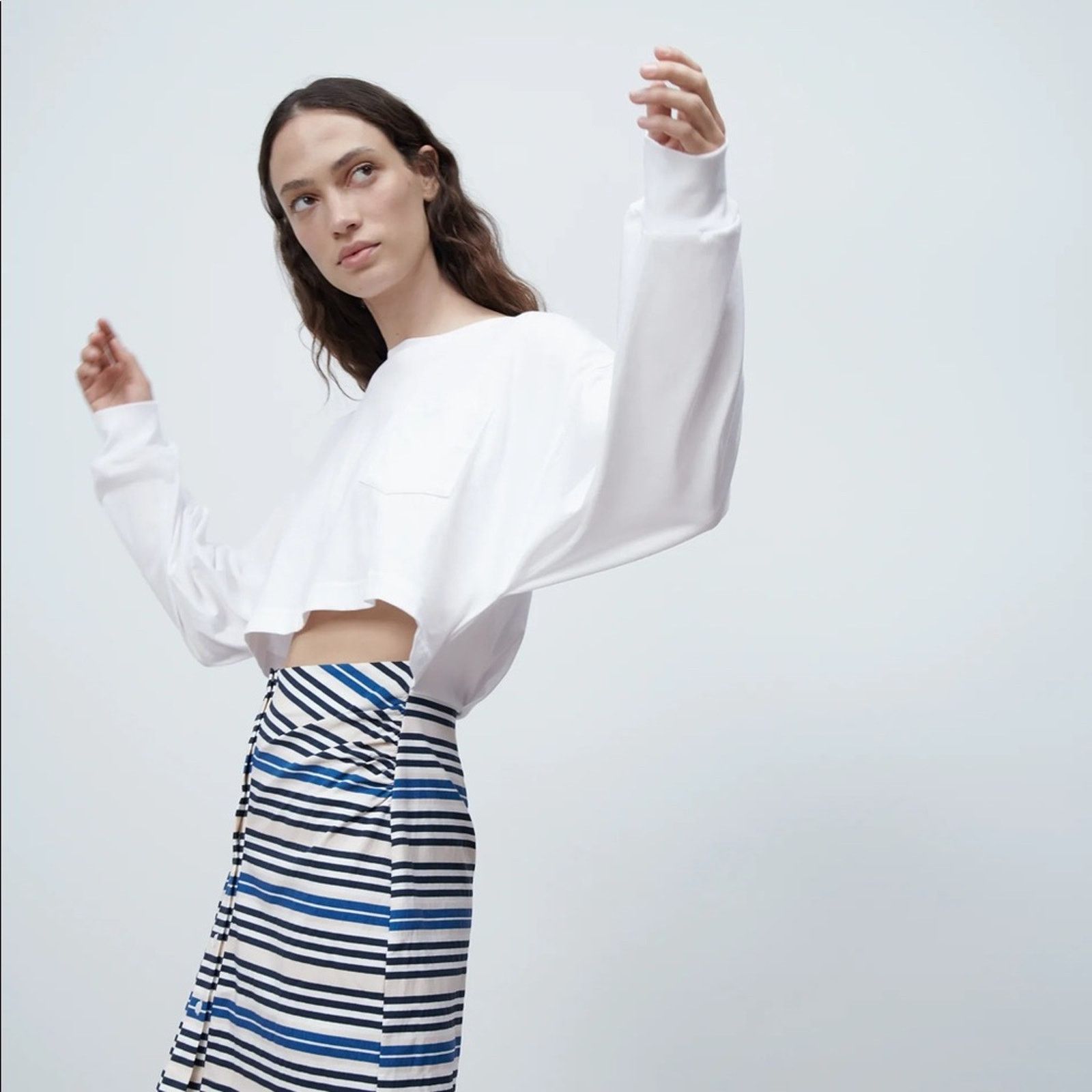 Zara Zara CONTRAST DRESS WITH CUT-OUT DETAIL Size M / US 6-8 / IT 42-44 - 14 Thumbnail