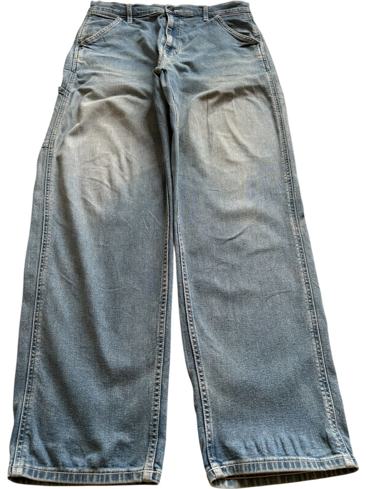 Japanese Brand × Jun Takahashi × Uniqlo Vintage Uniqlo Carpenter Mud Wash Distressed Loose Jeans Size US 32 / EU 48 - 1 Thumbnail